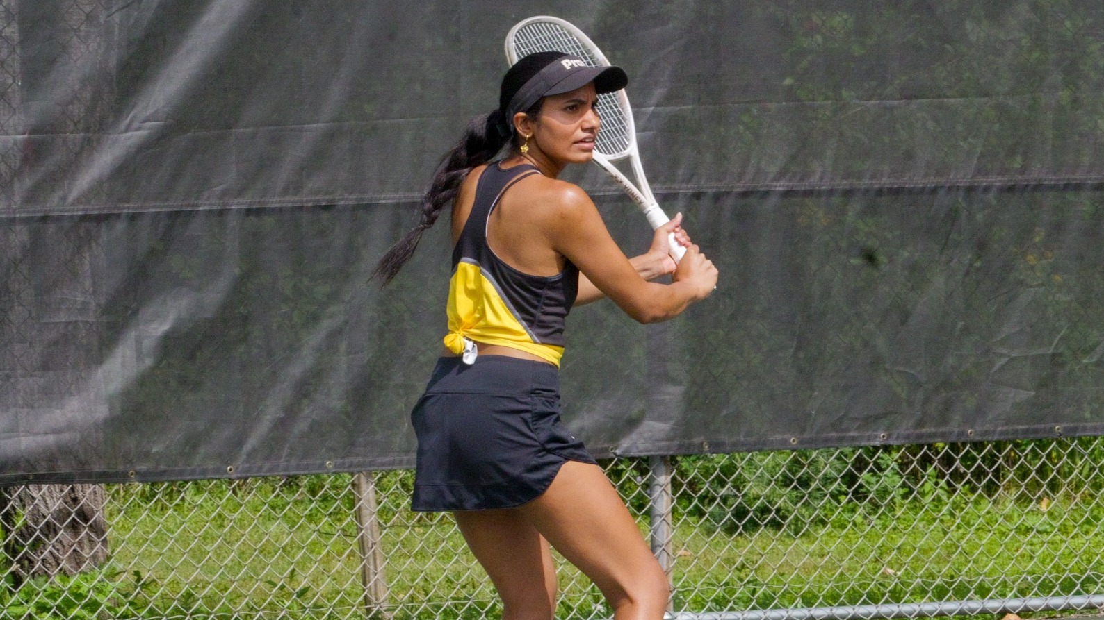 Pallavi Verghese prepares to hit a backhand