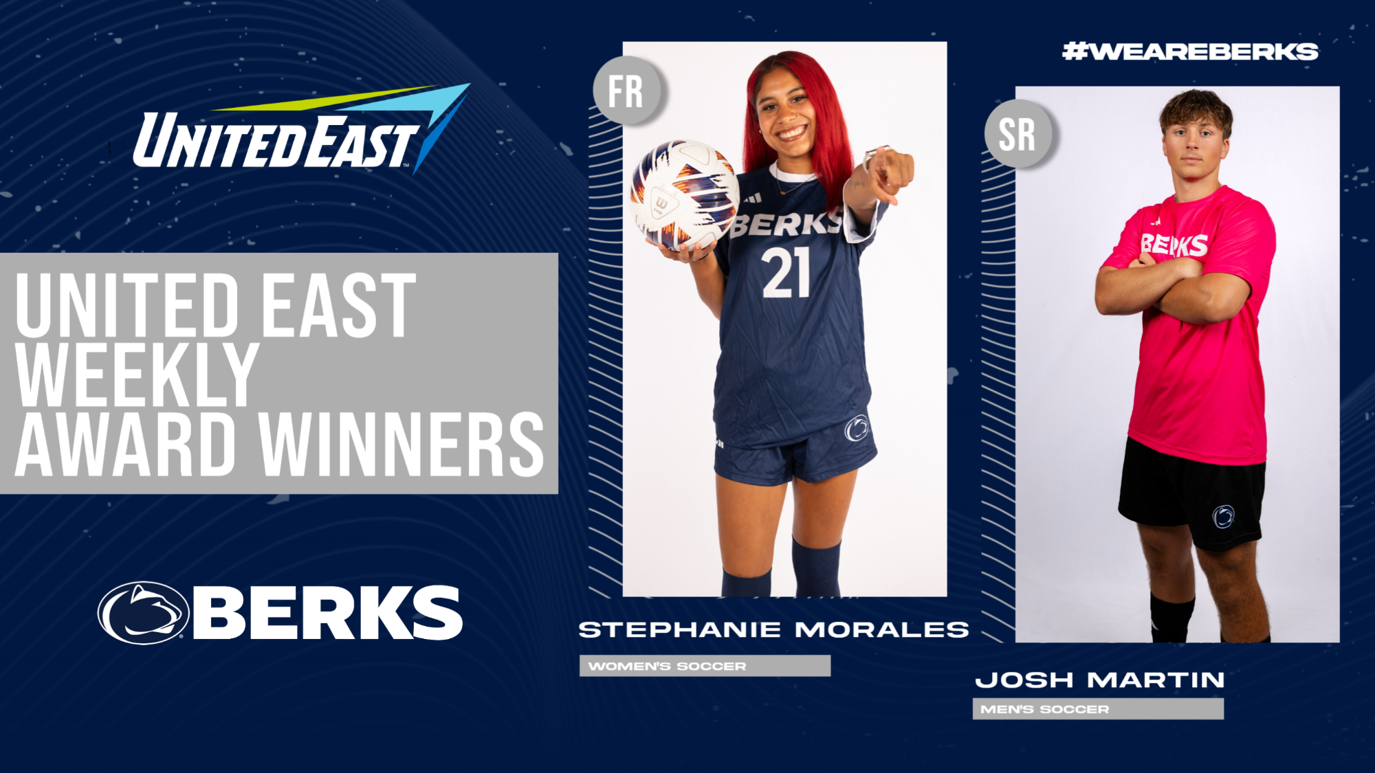 United East Weekly Award Graphic 092826 Stephanie Morales and Josh Martin