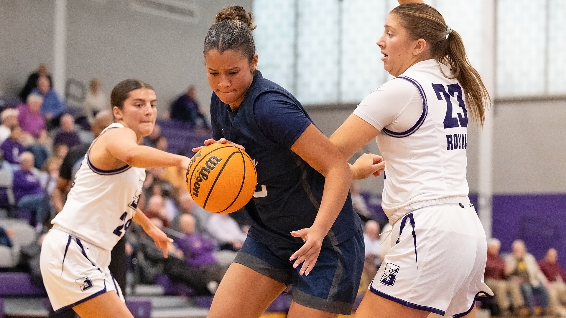 nicole hernandez dribbles near the paint during a game at no. 2 scranton in 2025