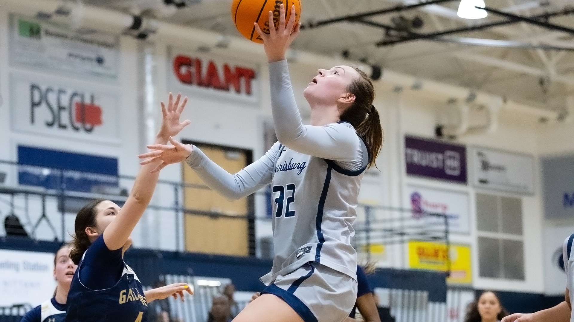 lauren moffatt goes up for a layup during a win over gallaudet in 2026