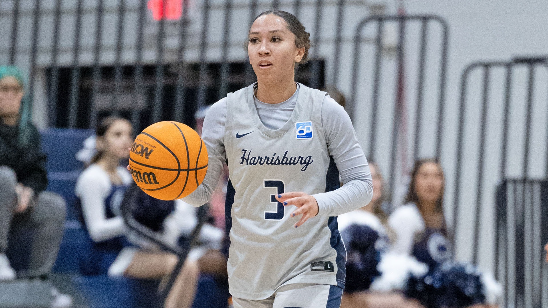 mikayla coleman dribbles the ball up the court in a win over valley forge at the capital union building