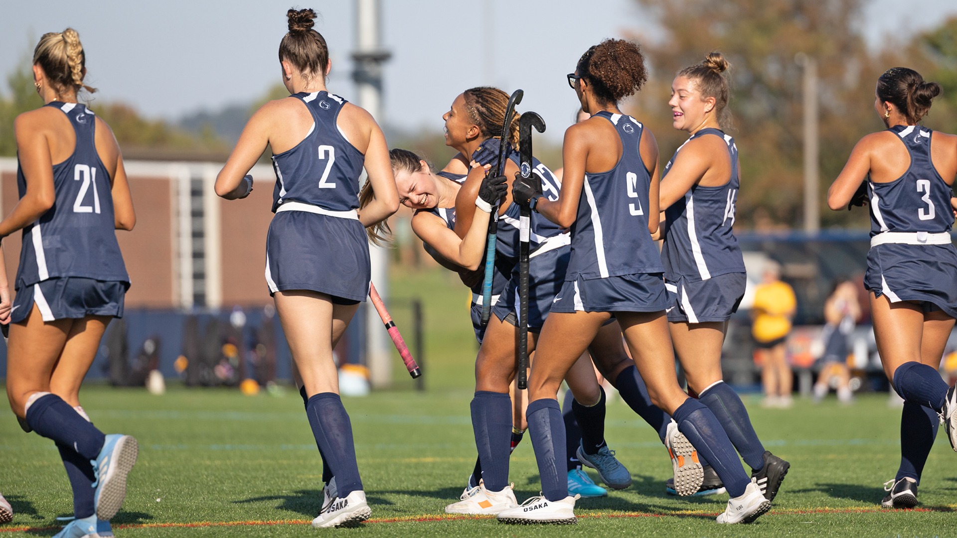 sara yesalavage and ace lewis celebrate after scoring a goal against cedar crest in 2026