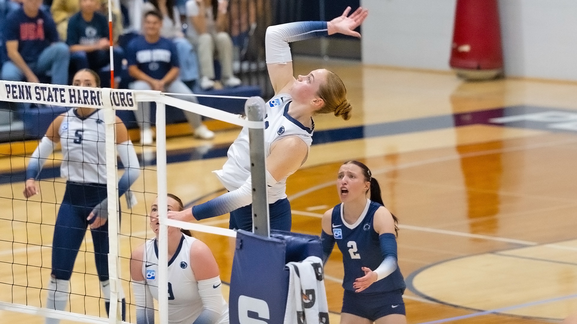 camryn wettstone goes up for a kill attempt during a win over cairn in 2026