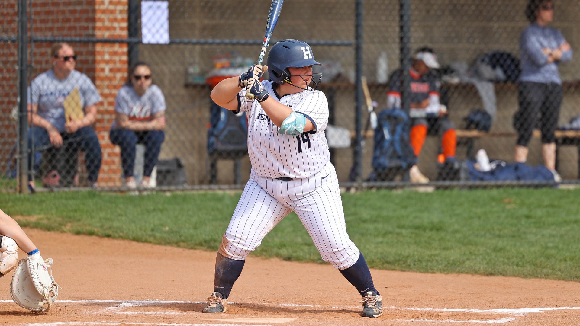 rylee martinez waits in the batter's box for a pitch during a win over keystone in 2025