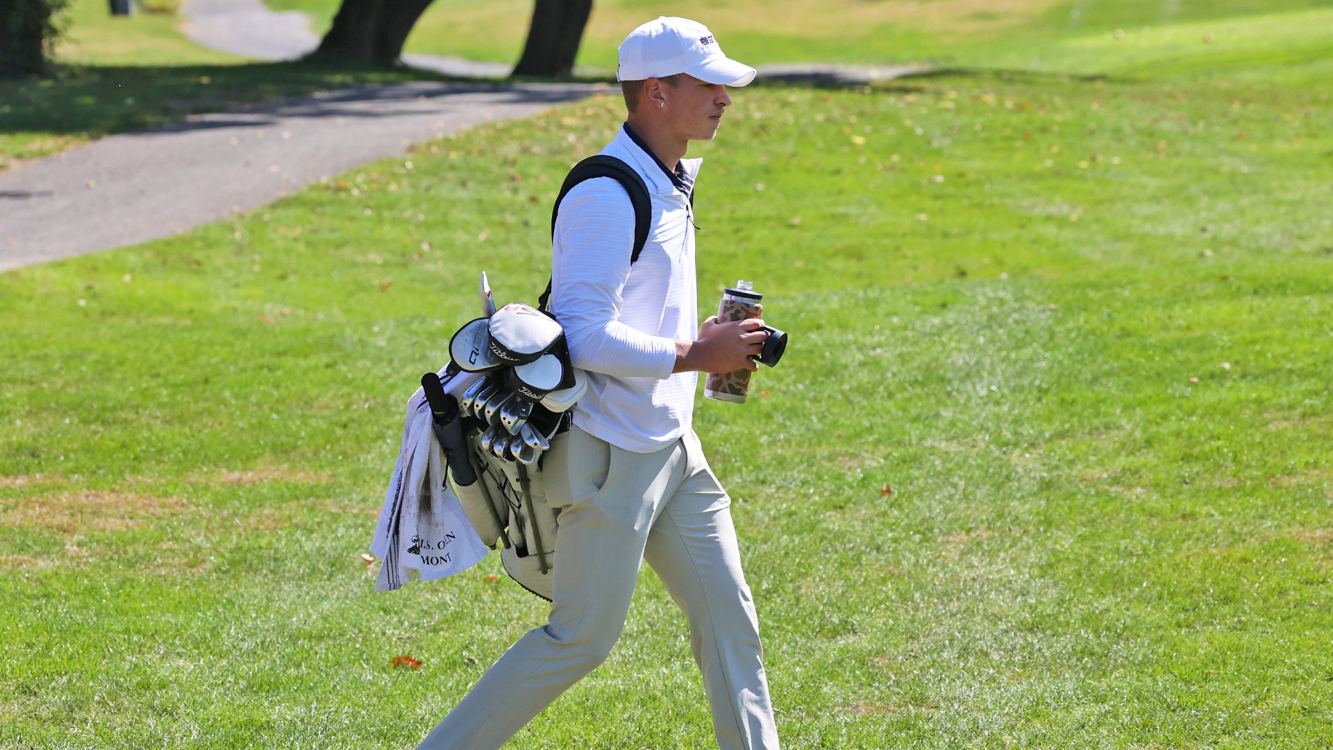 isaiah day walks up the fairway during a match at dauphin highlands in 2025