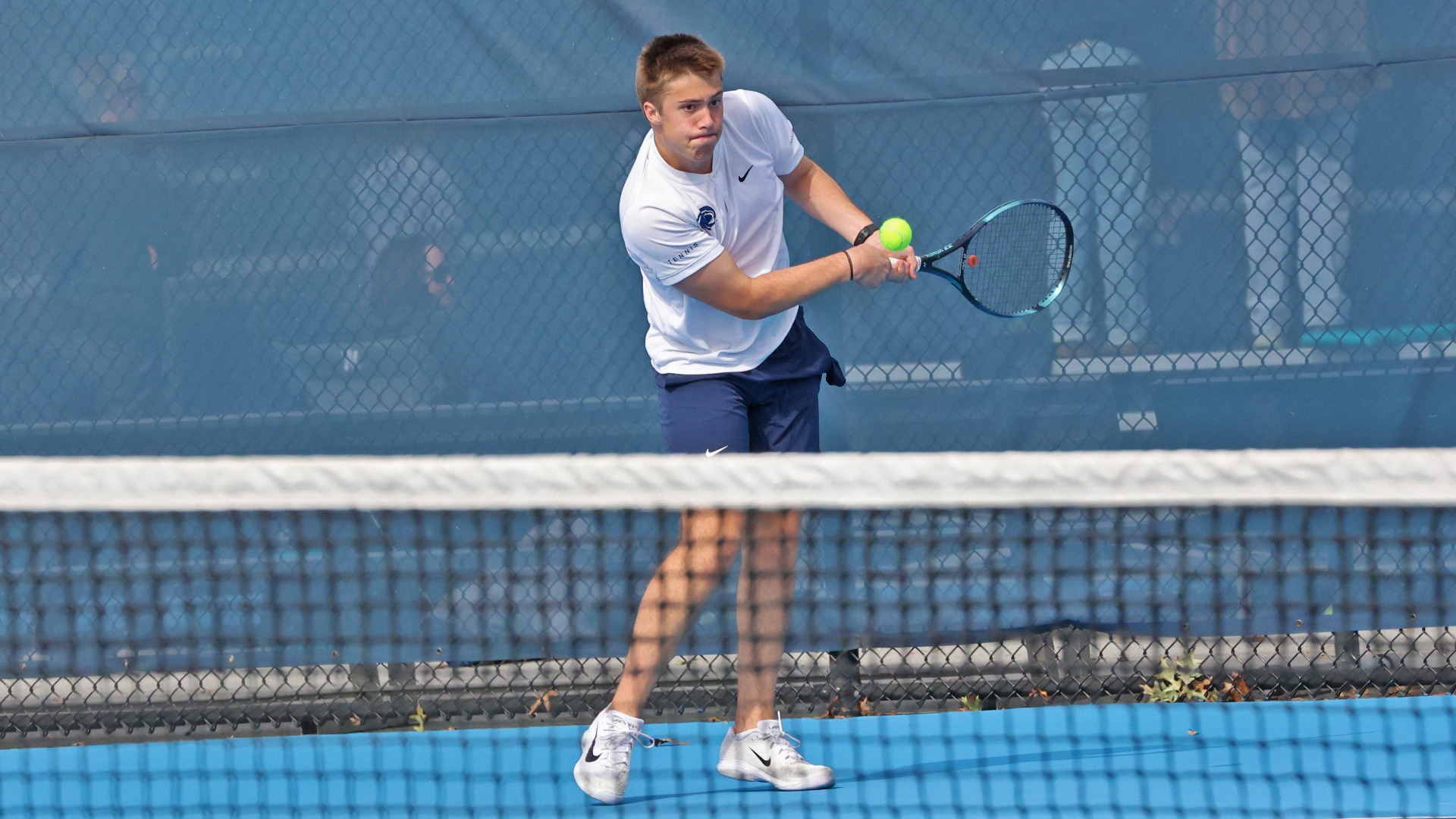 andrew lines hits a ball in a match in the fall of 2025