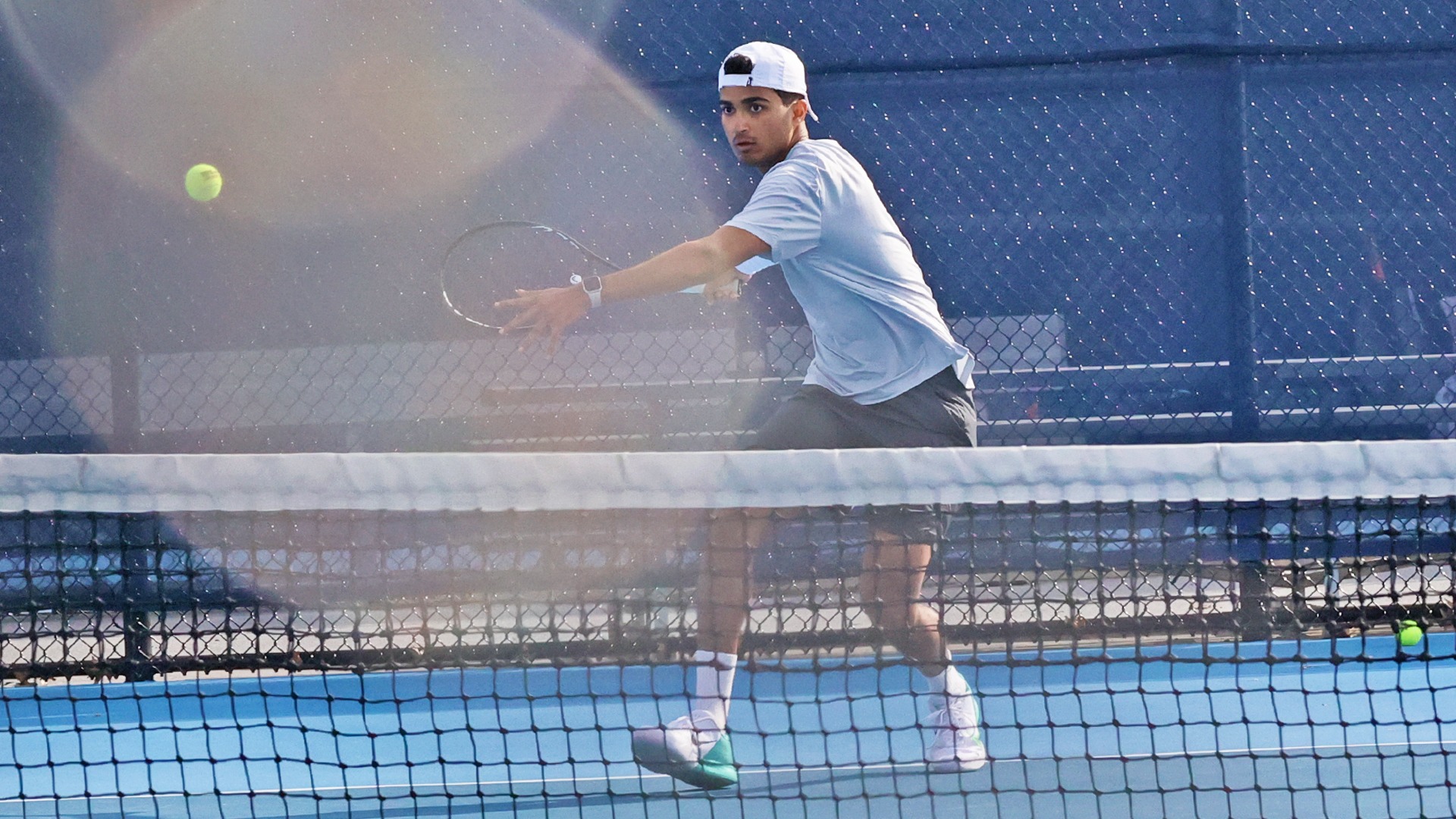 ved pawar hits a ball in a win over penn college