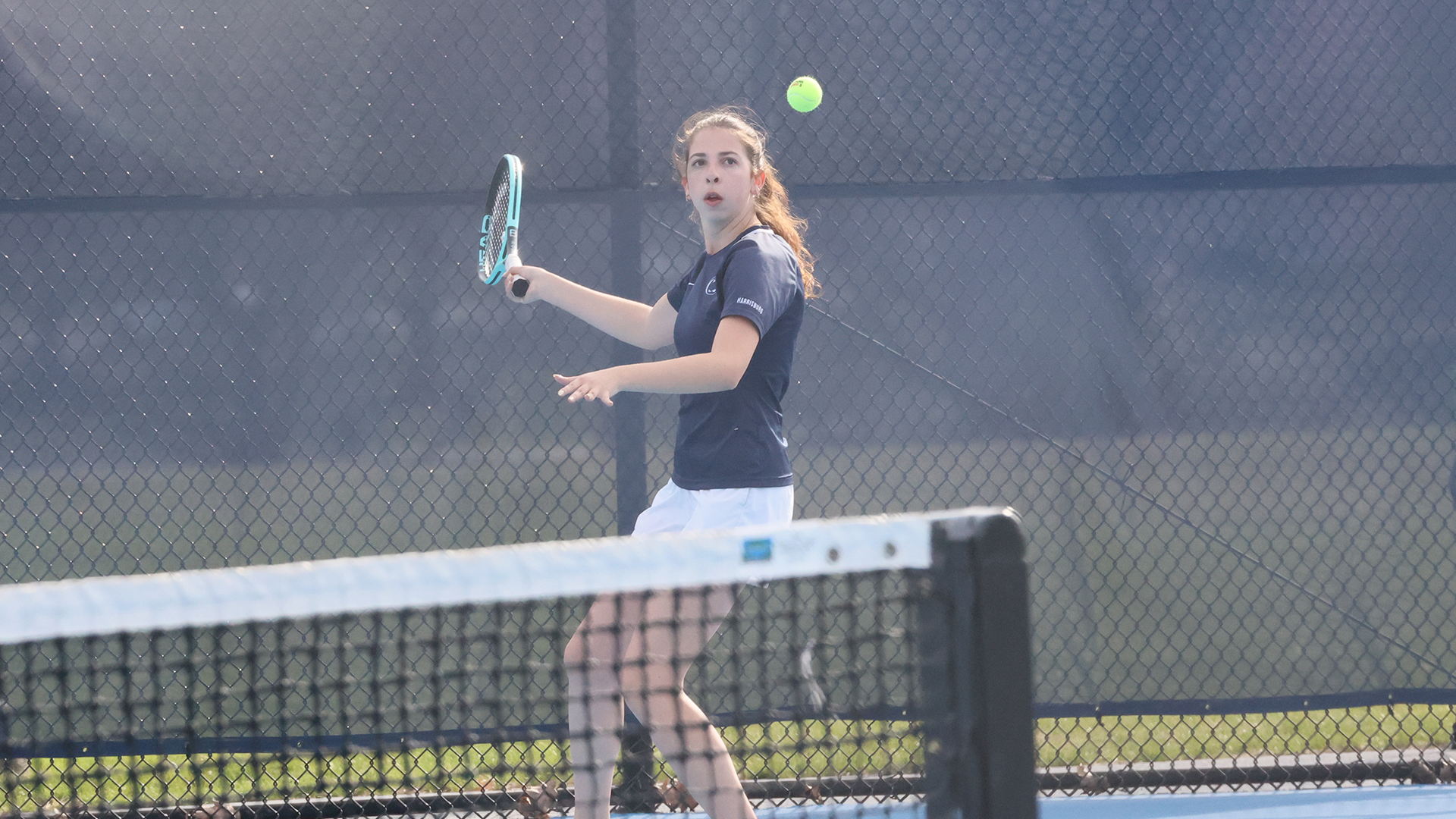 Anderson goes for a forehand