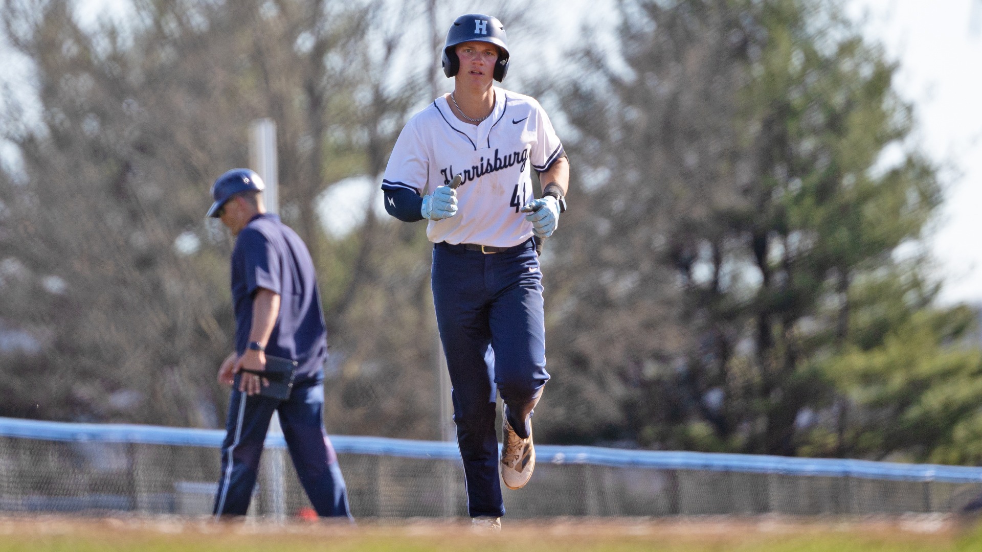 zach neeld rounds the bases after hitting a home run in a win over stockton in 2026