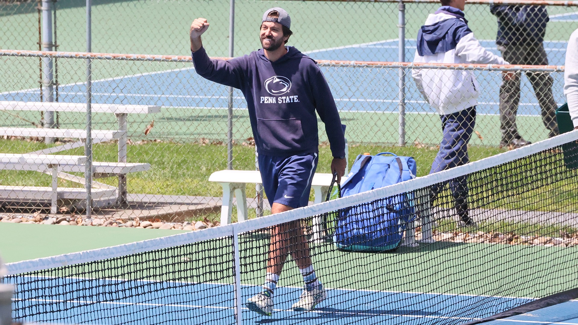 damir cuturic fist pumps after clinching the 2026 united east championship with a singles victory