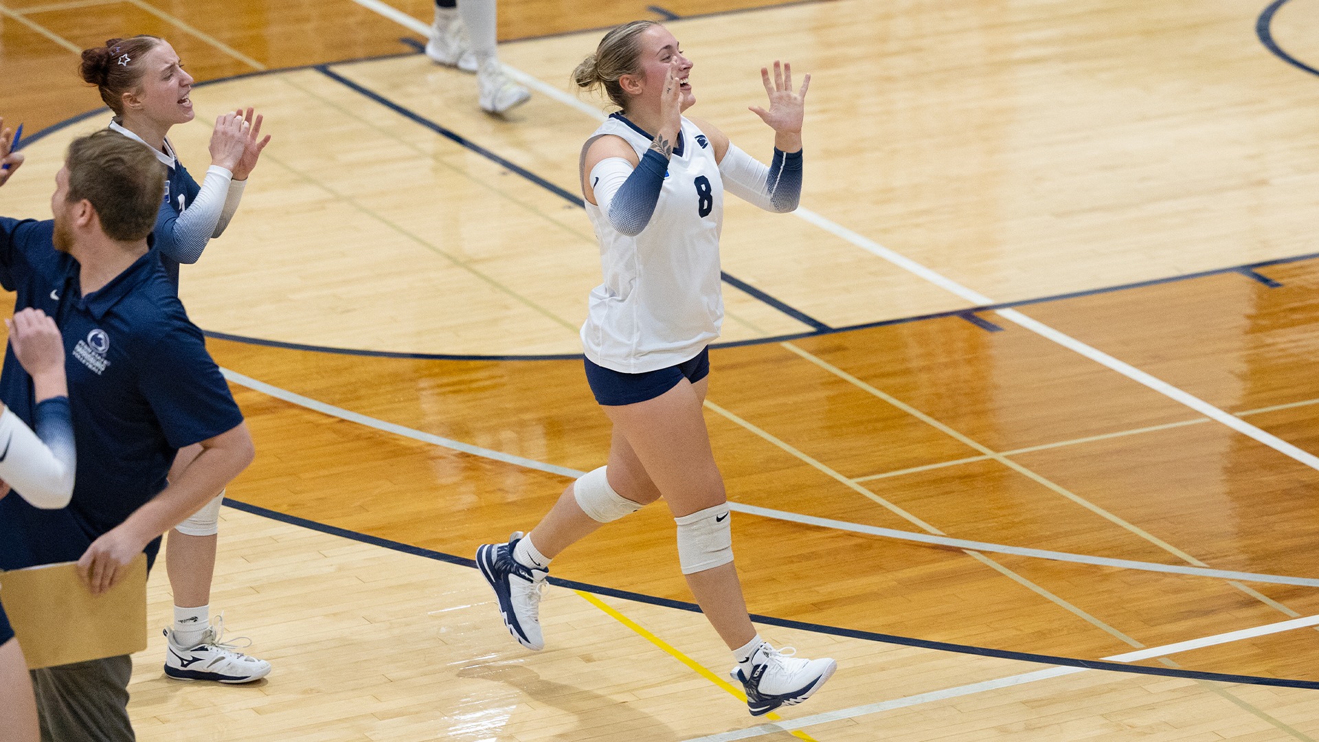 mackenzy miller celebrates during a match against gettysburg in 2026