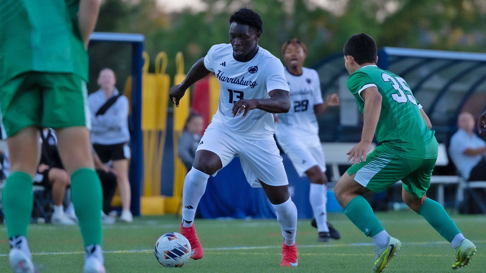moussa cherif drives past a defender during a game against york (pa.) in 2026