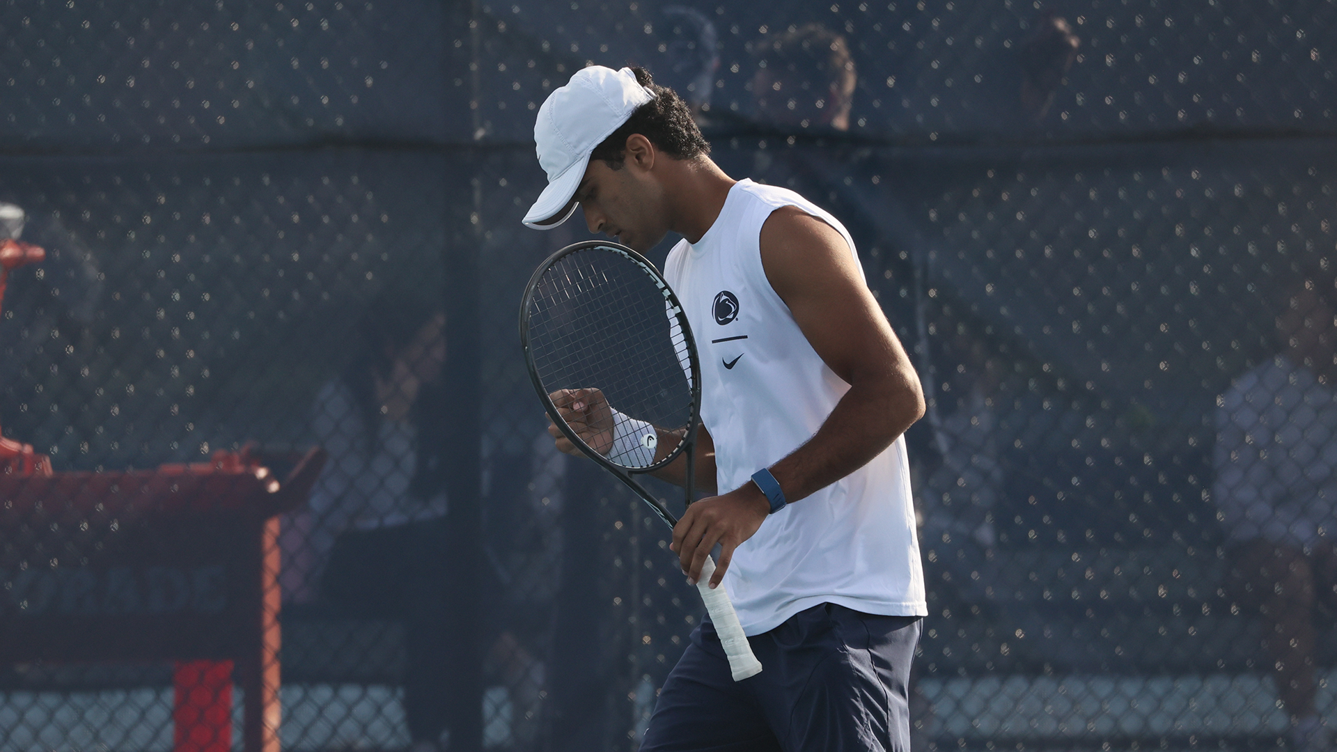 Ved Pawar gives a fist bump after a point
