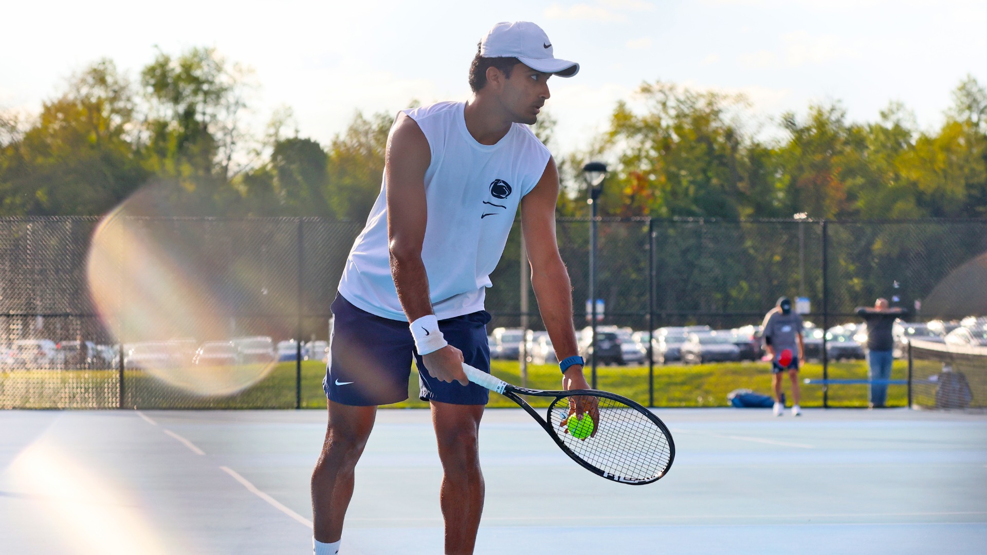ved pawar gets ready to serve during a win over lebanon valley in 2026