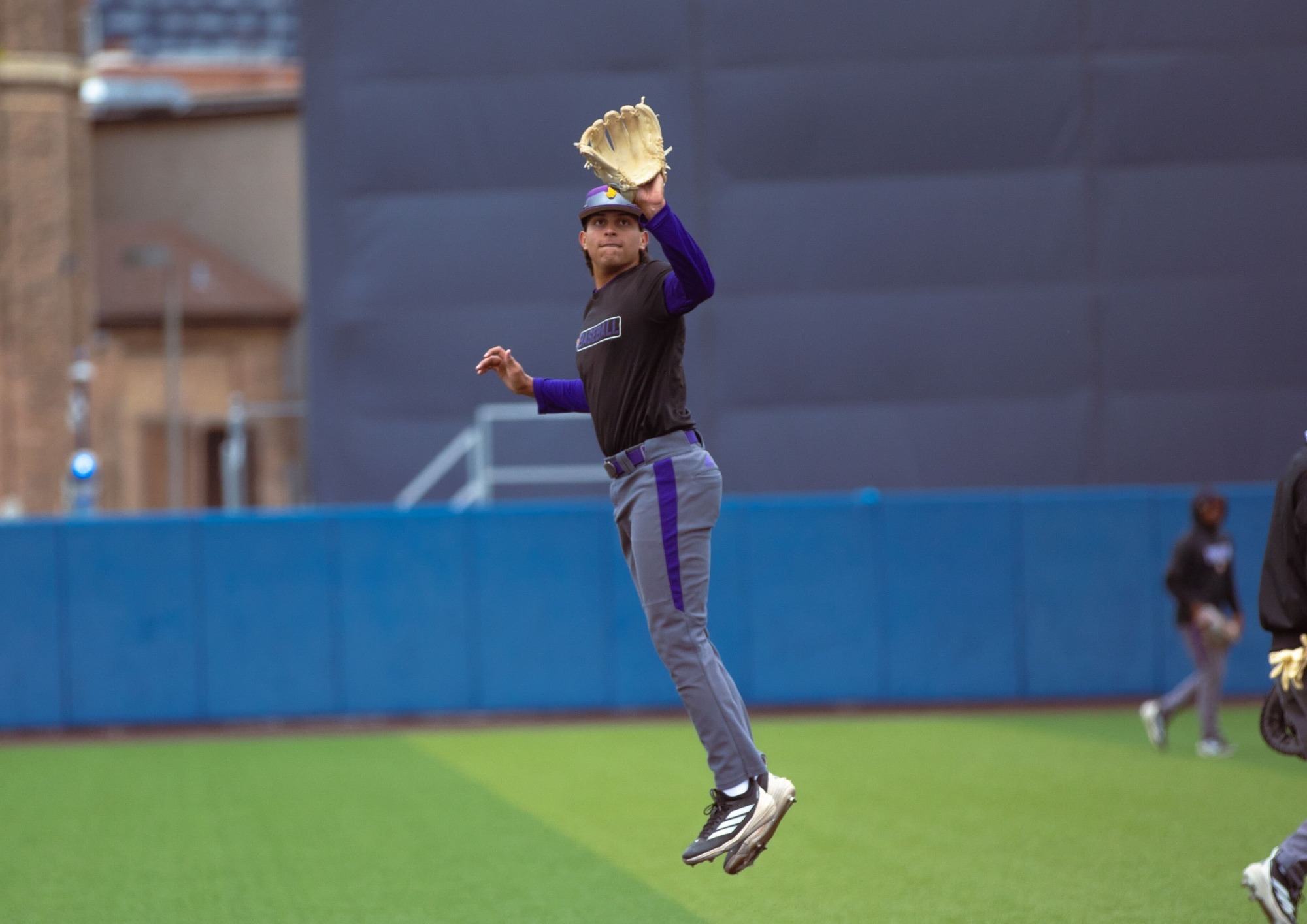 player at practice jumping