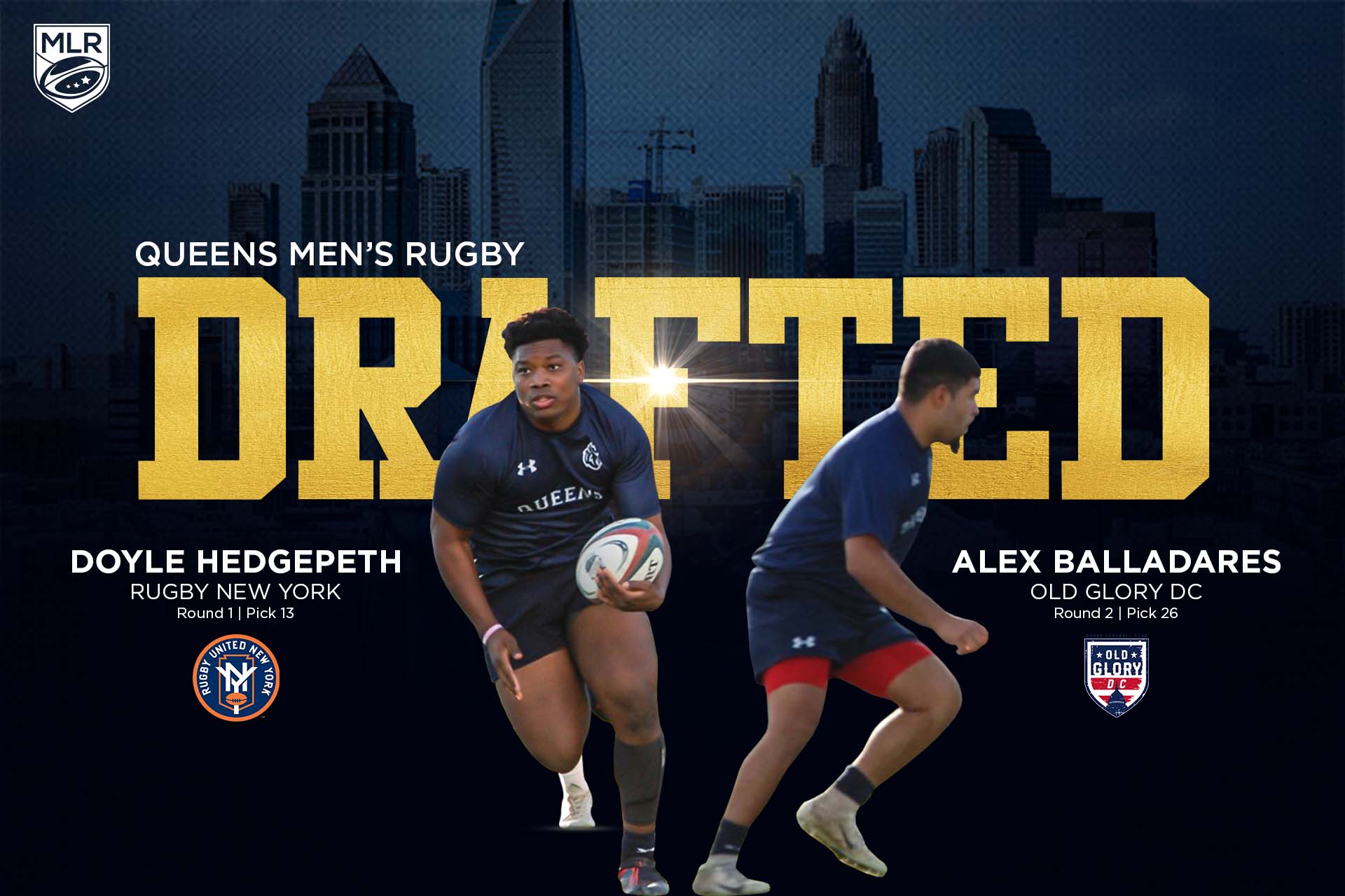 Hedgepeth and Balladares Selected in 2022 MLR Draft Queens University