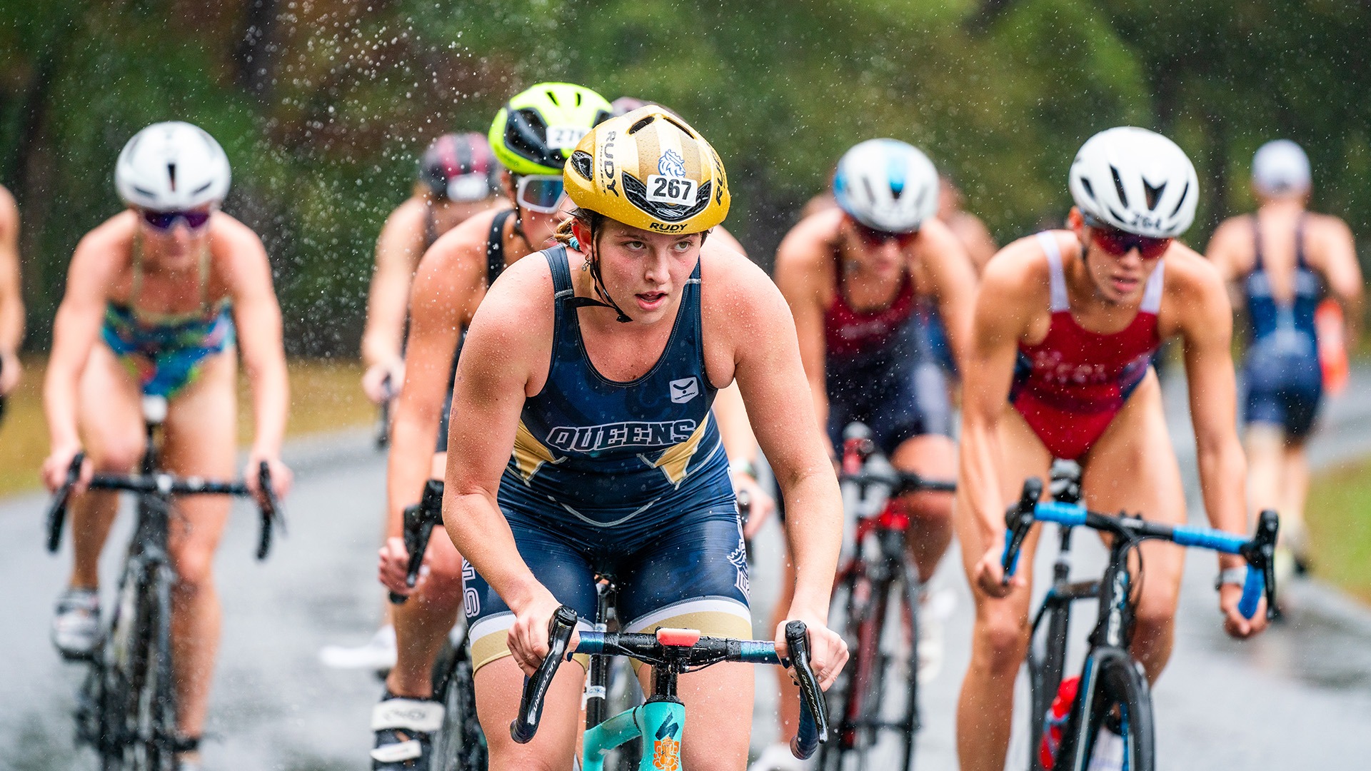 Clare driving the pack