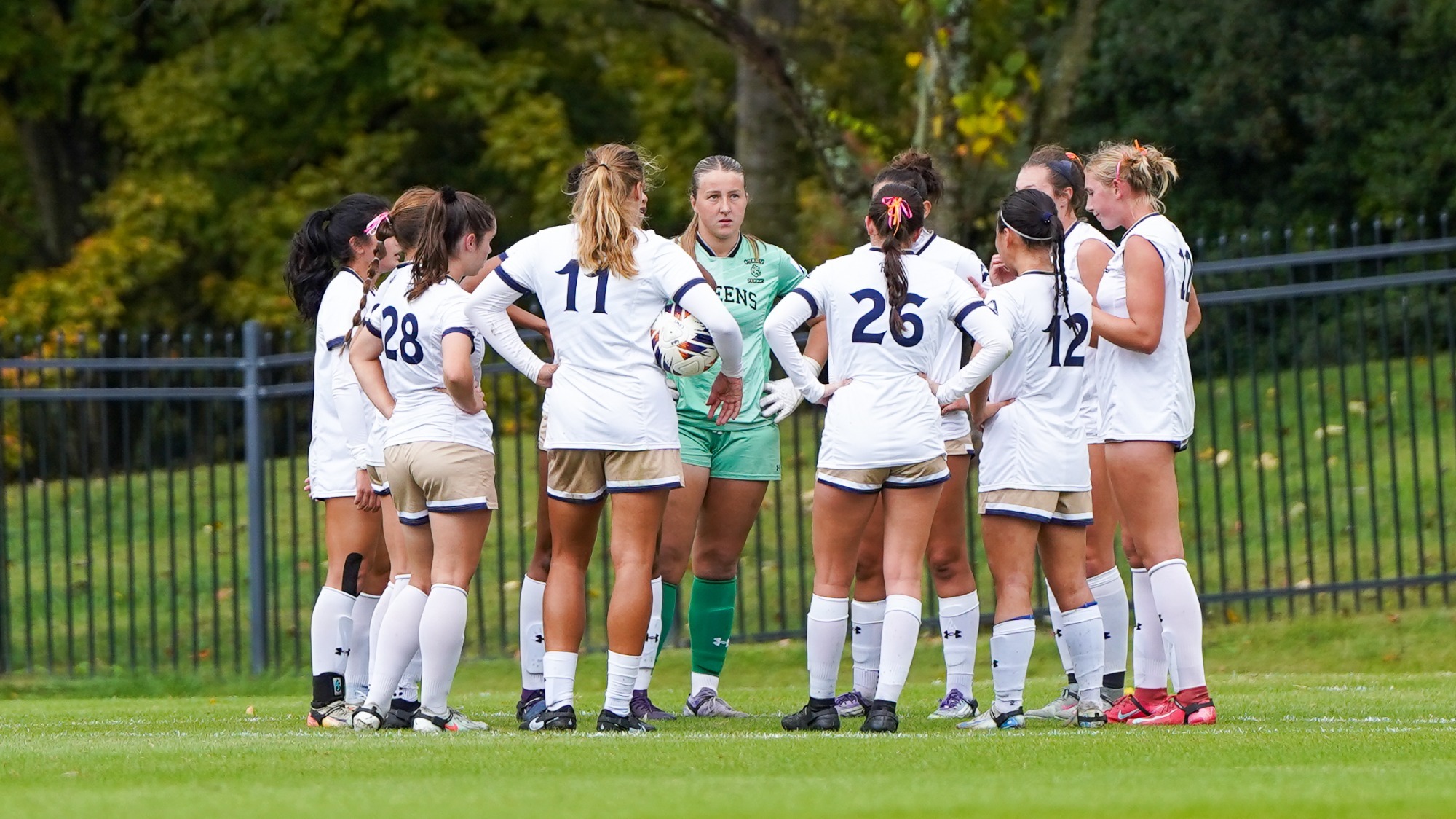 WSOC huddle at Lipscomb ASUN Quarterfinals