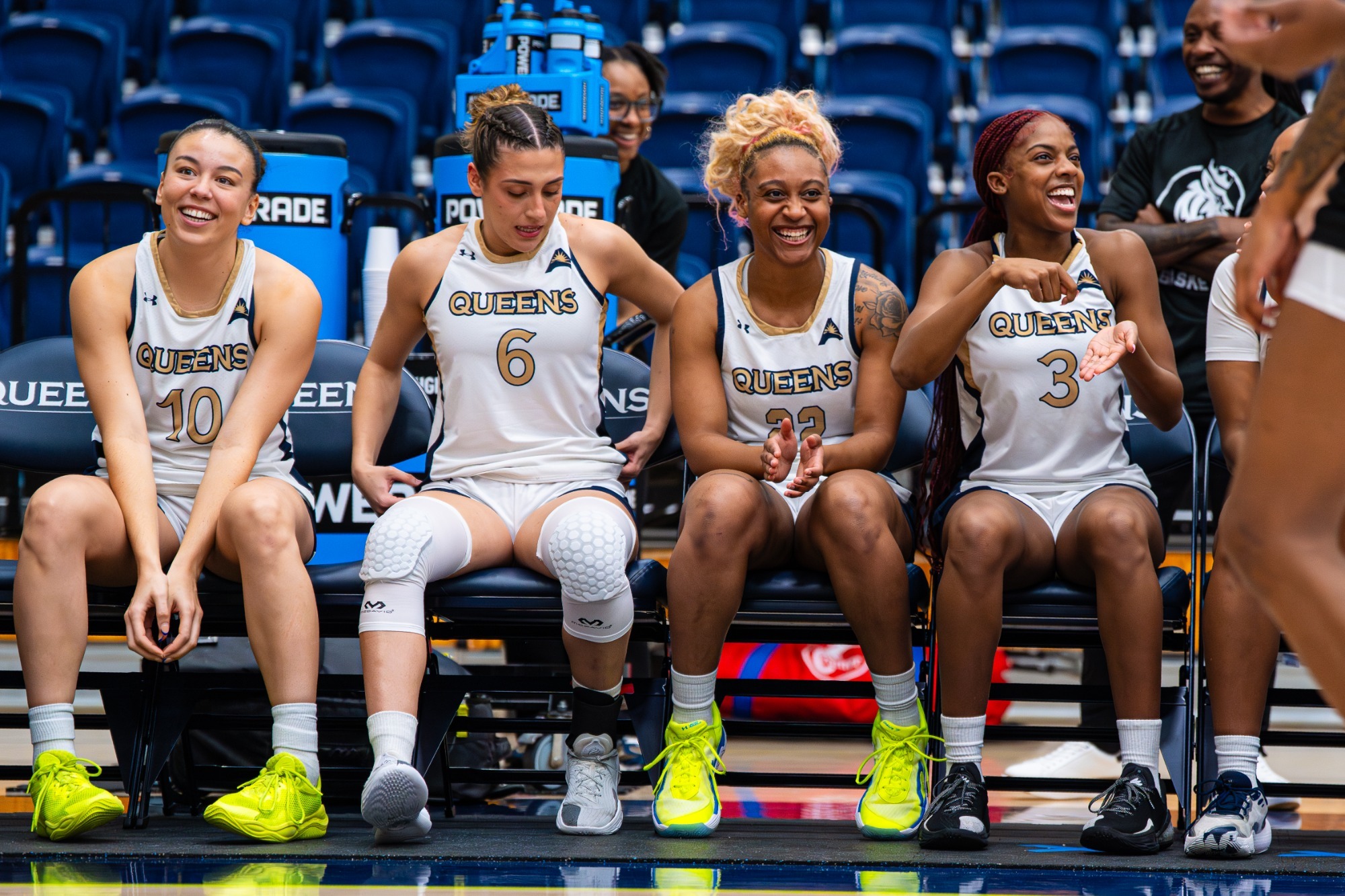 WBB happy starters on bench