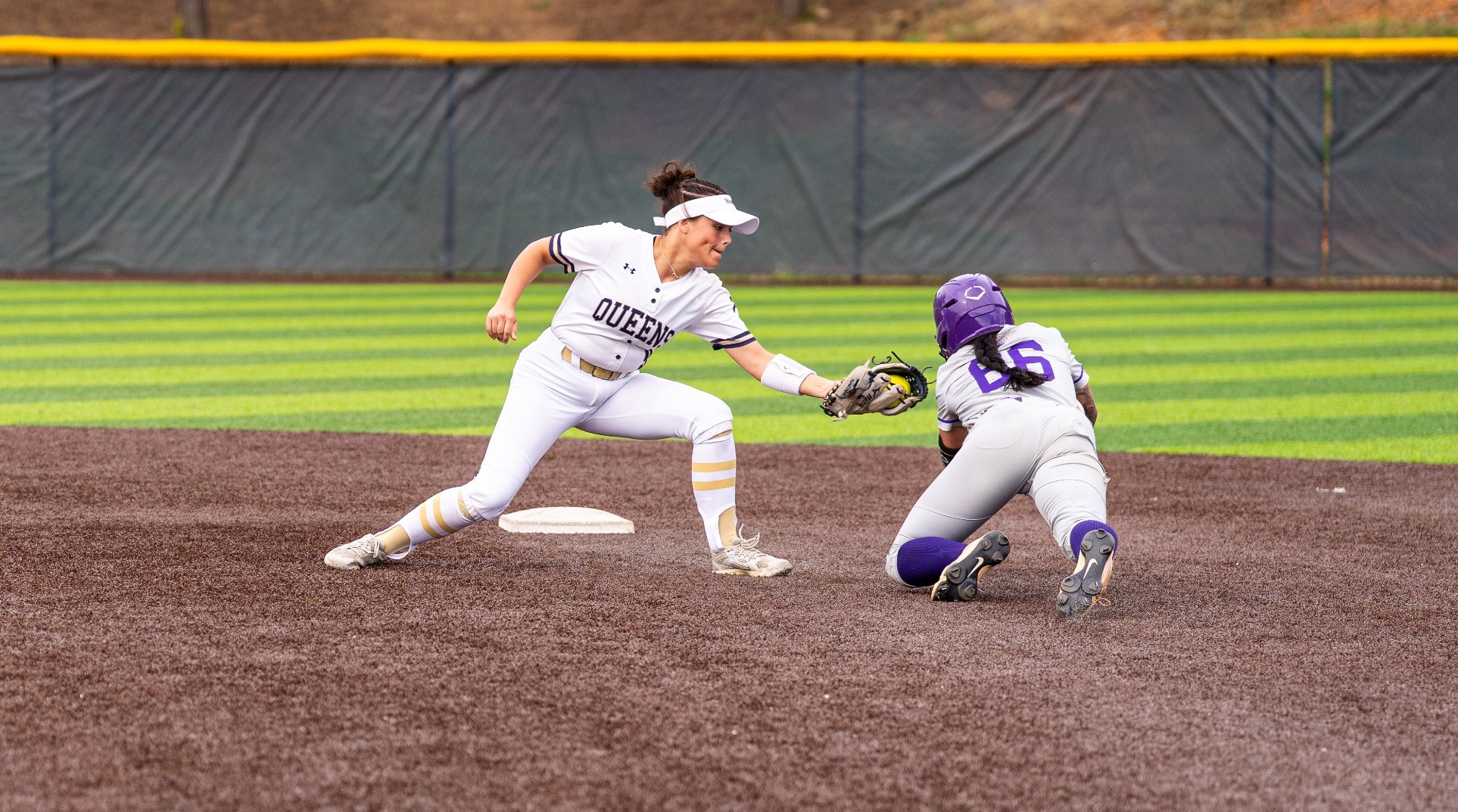 Tag out at second base