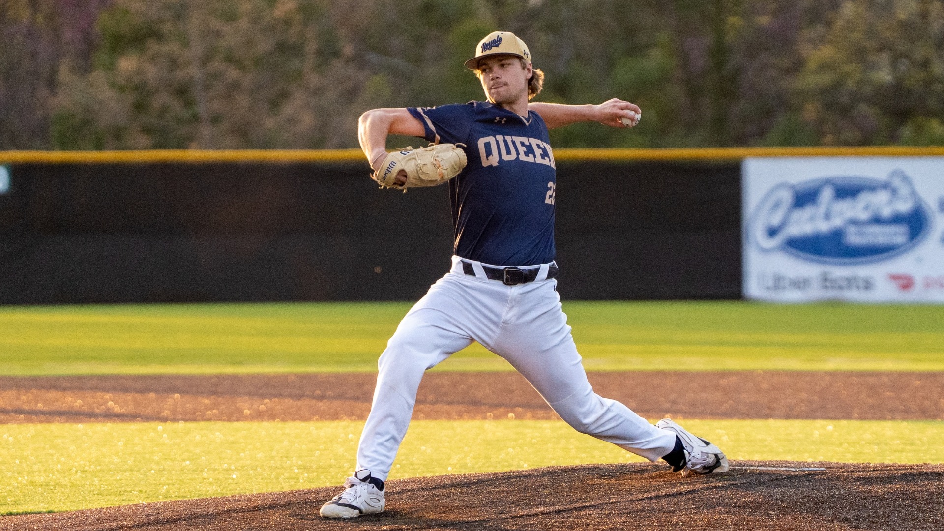 Left-handed pitcher Joey Ruller delivers a pitch from the mound.