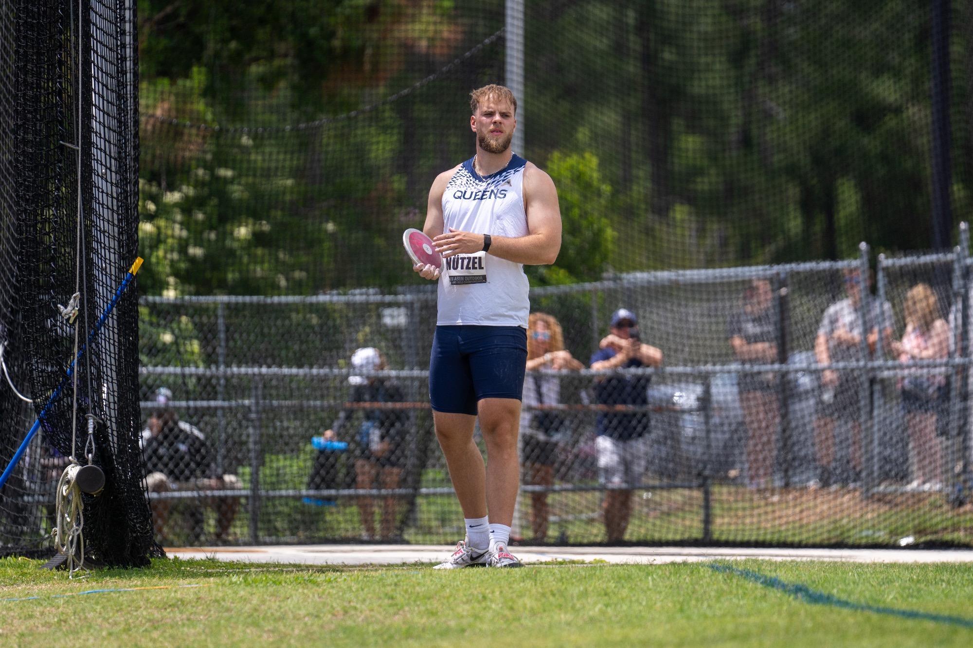  Jakob Nutzel throwing discus at ASUN Championship.