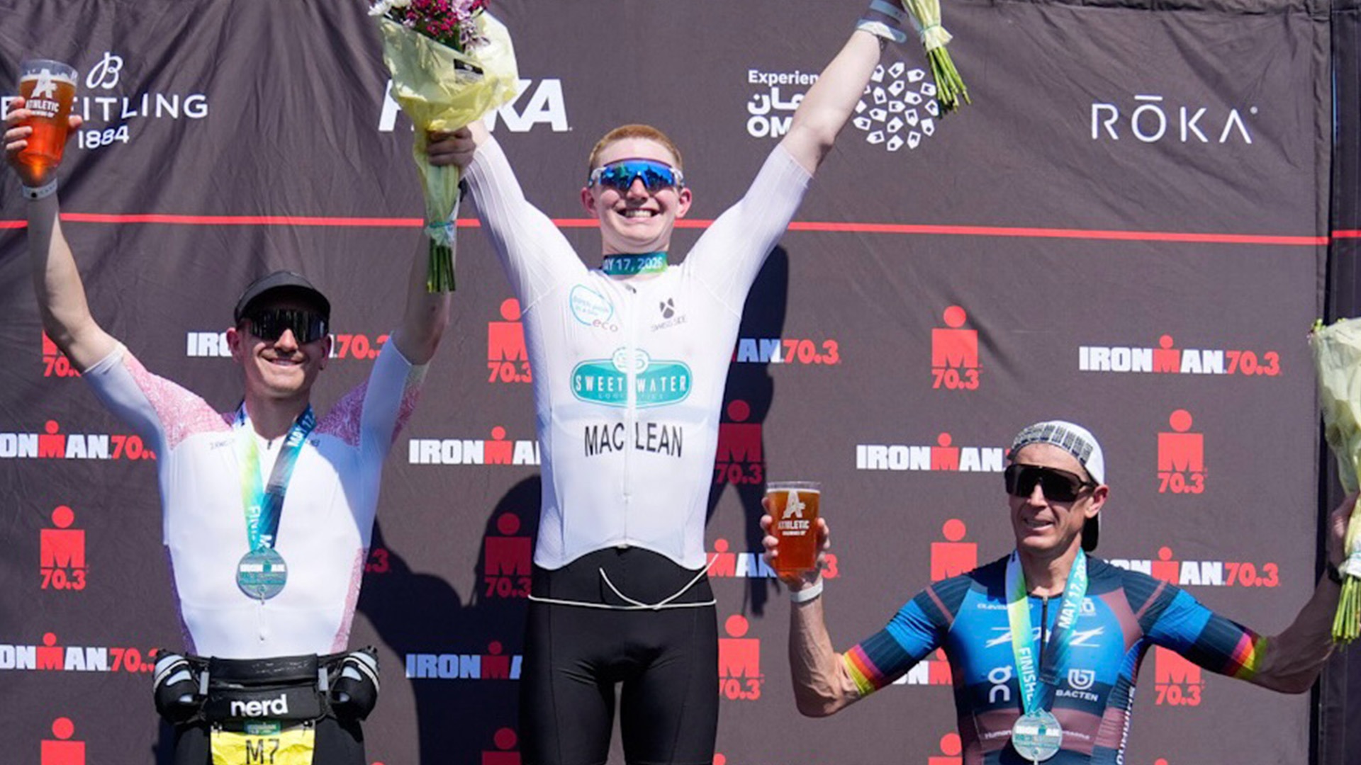 Jeremy MacLean celebrates his breakthrough victory [Photo credit: IRONMAN]