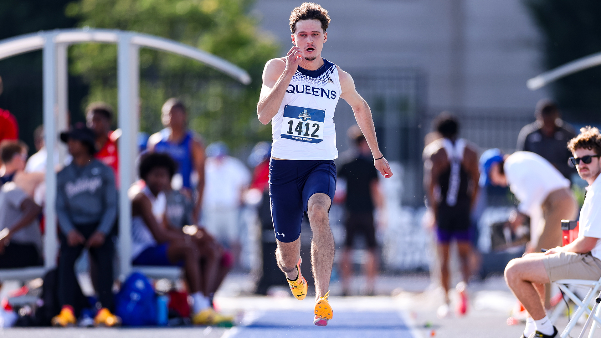Petar Canak competing in the long jump at NCAA DI Outdoor Track and Field East First Rounds.