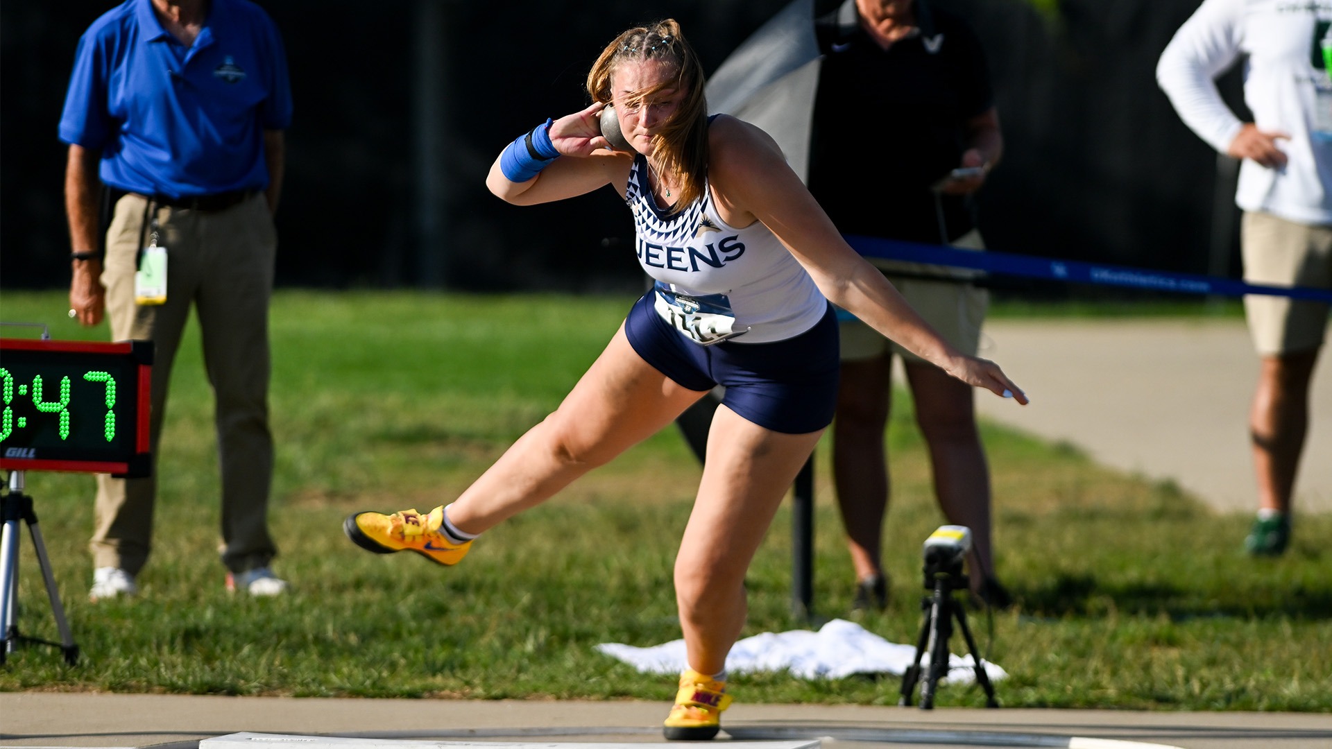 Vesna Kljajevic competing in shot put at NCAA DI East First Rounds.