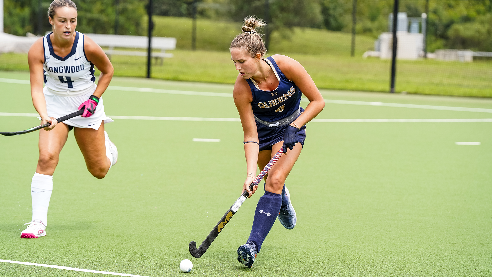 Grace Wagner transitions the ball up the field.
