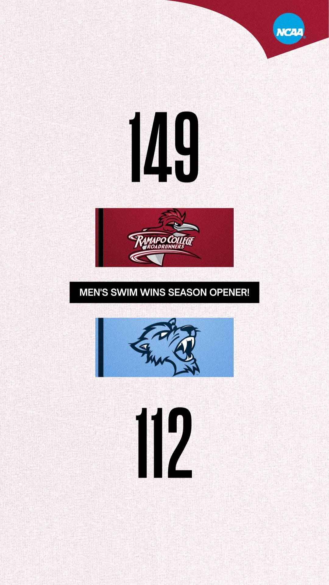 mens swim vs. baruch win