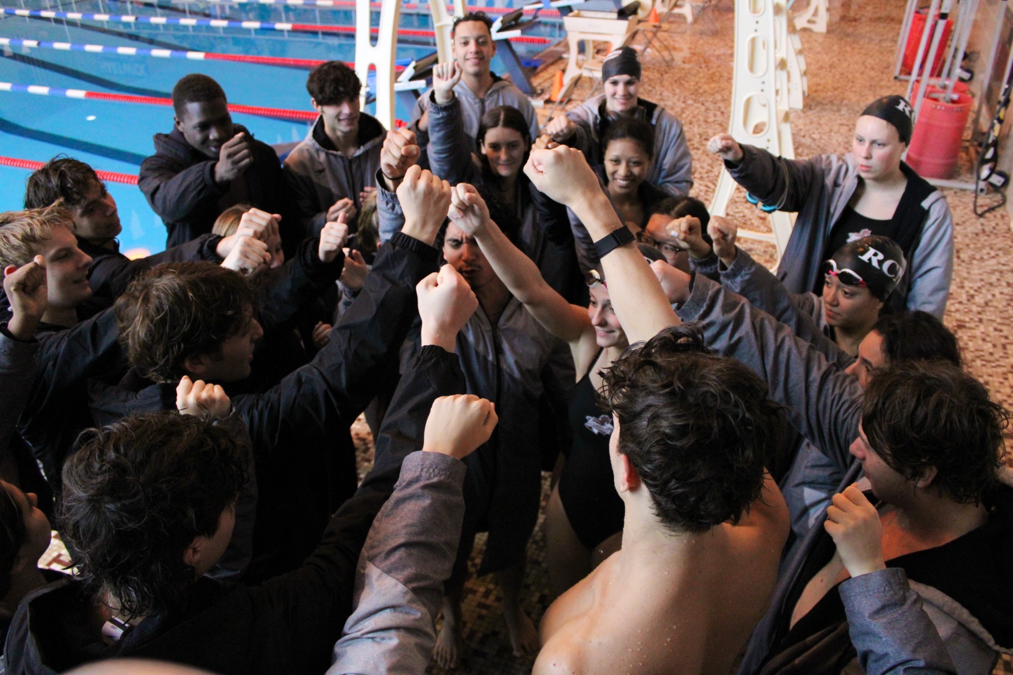 Swim Team Huddle