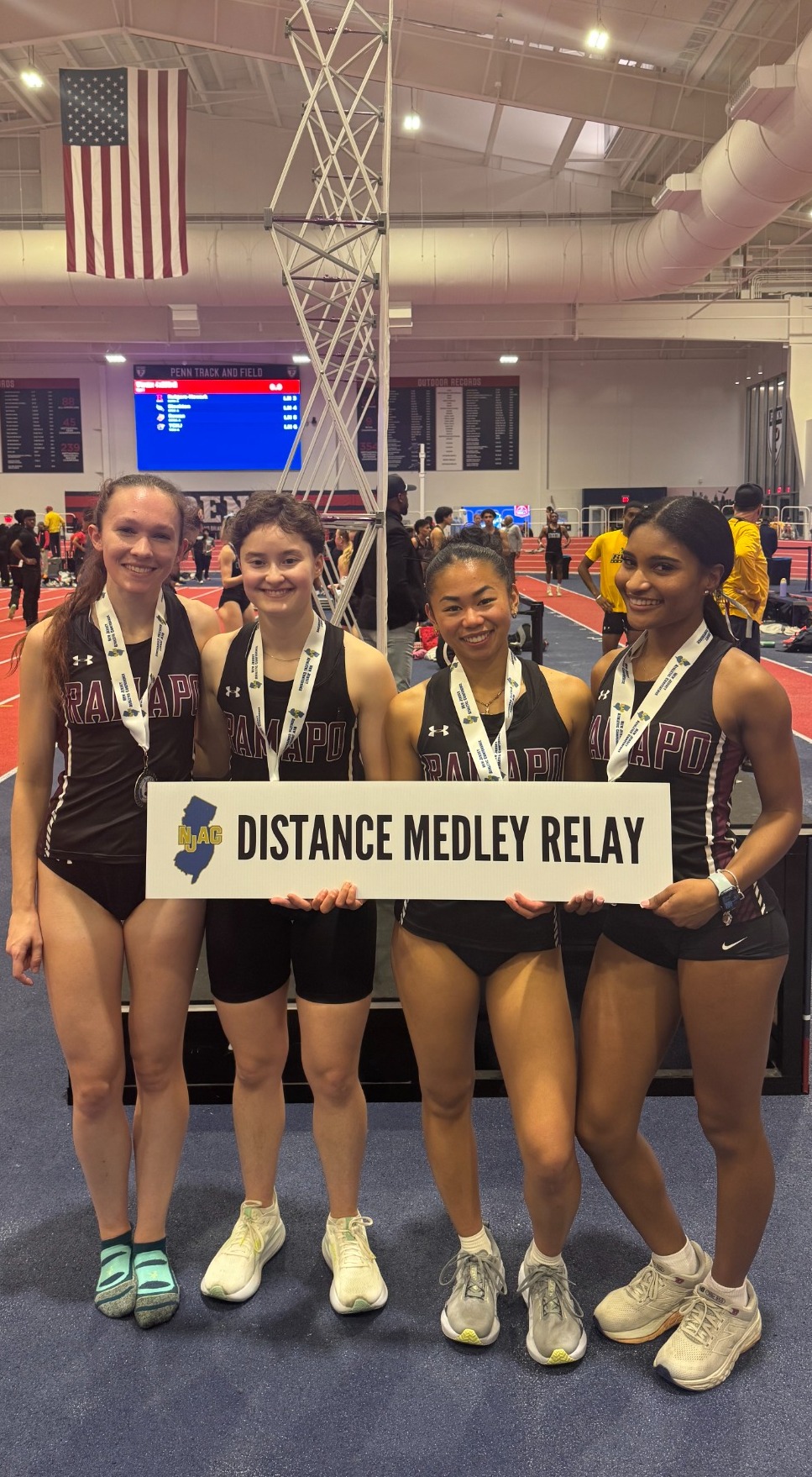 Women's DMR at NJAC Indoor Championships - 2nd place