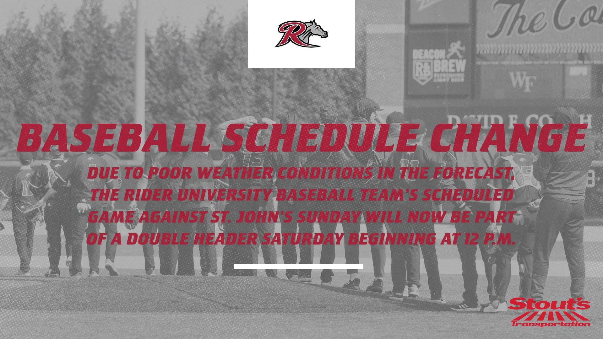 Sunday Baseball Moved to Part of Saturday Double Header Rider