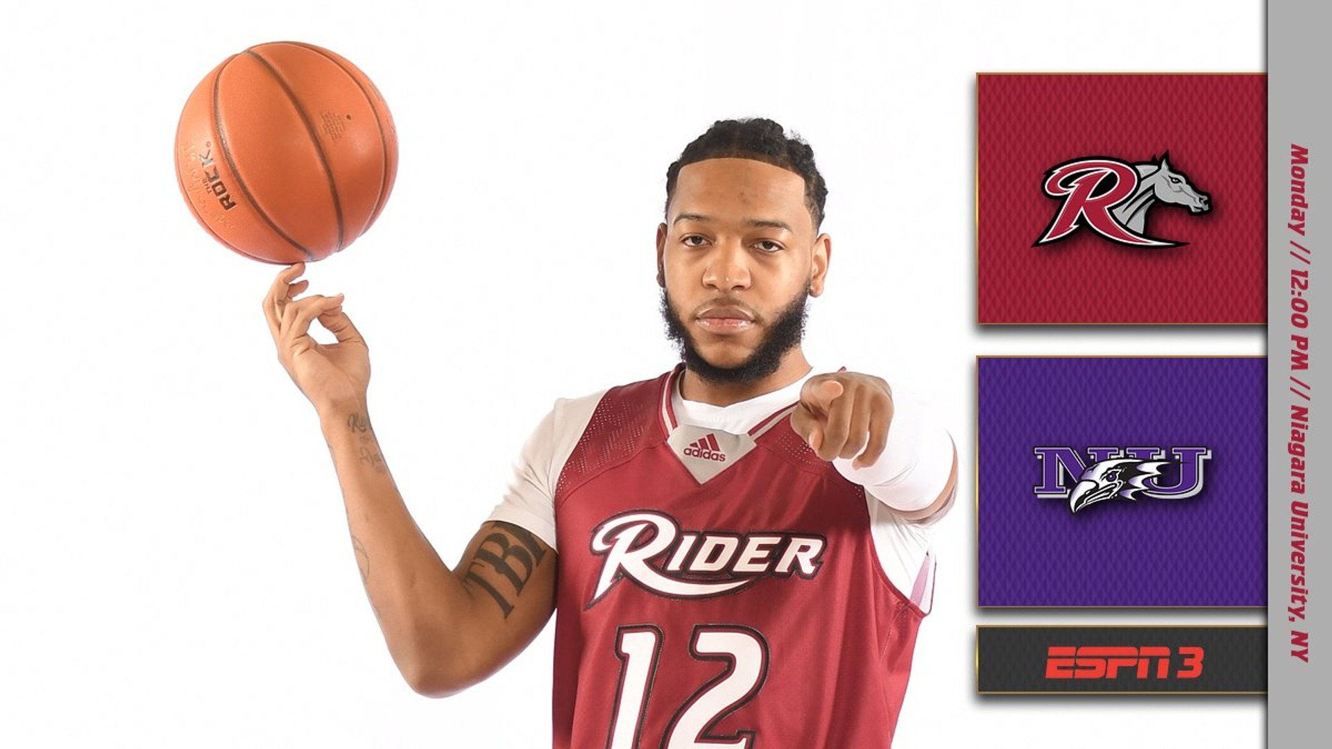 Men's Basketball Challenges Niagara in Monday Matinee Rider