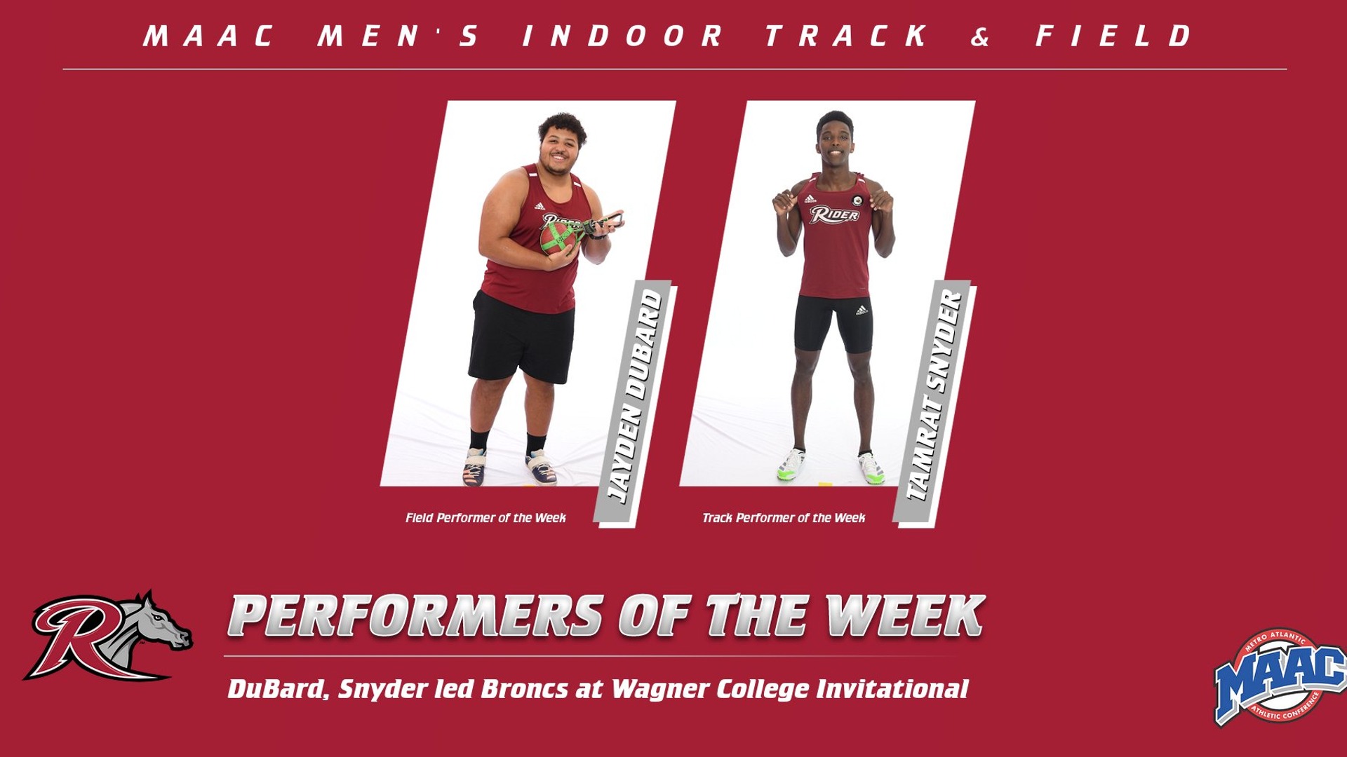 Men's Track & Field Sweeps MAAC Weekly Awards Rider University Athletics