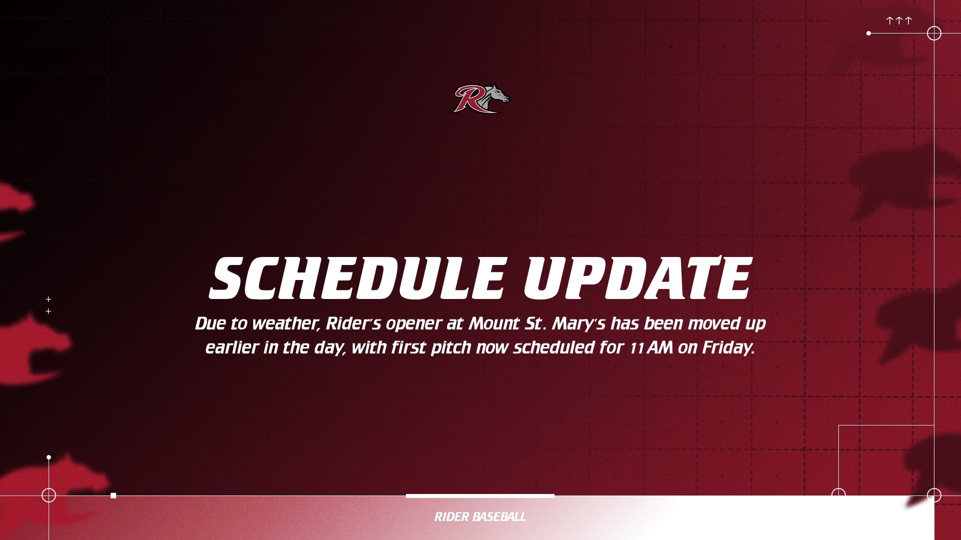 Baseball Schedule Change vs Mount 3/20