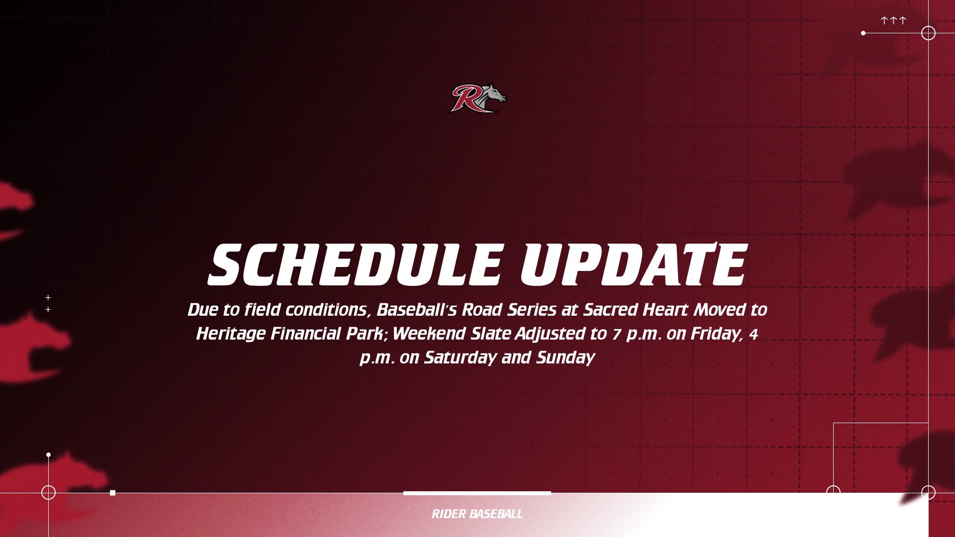 Baseball at SHU Weekend Change