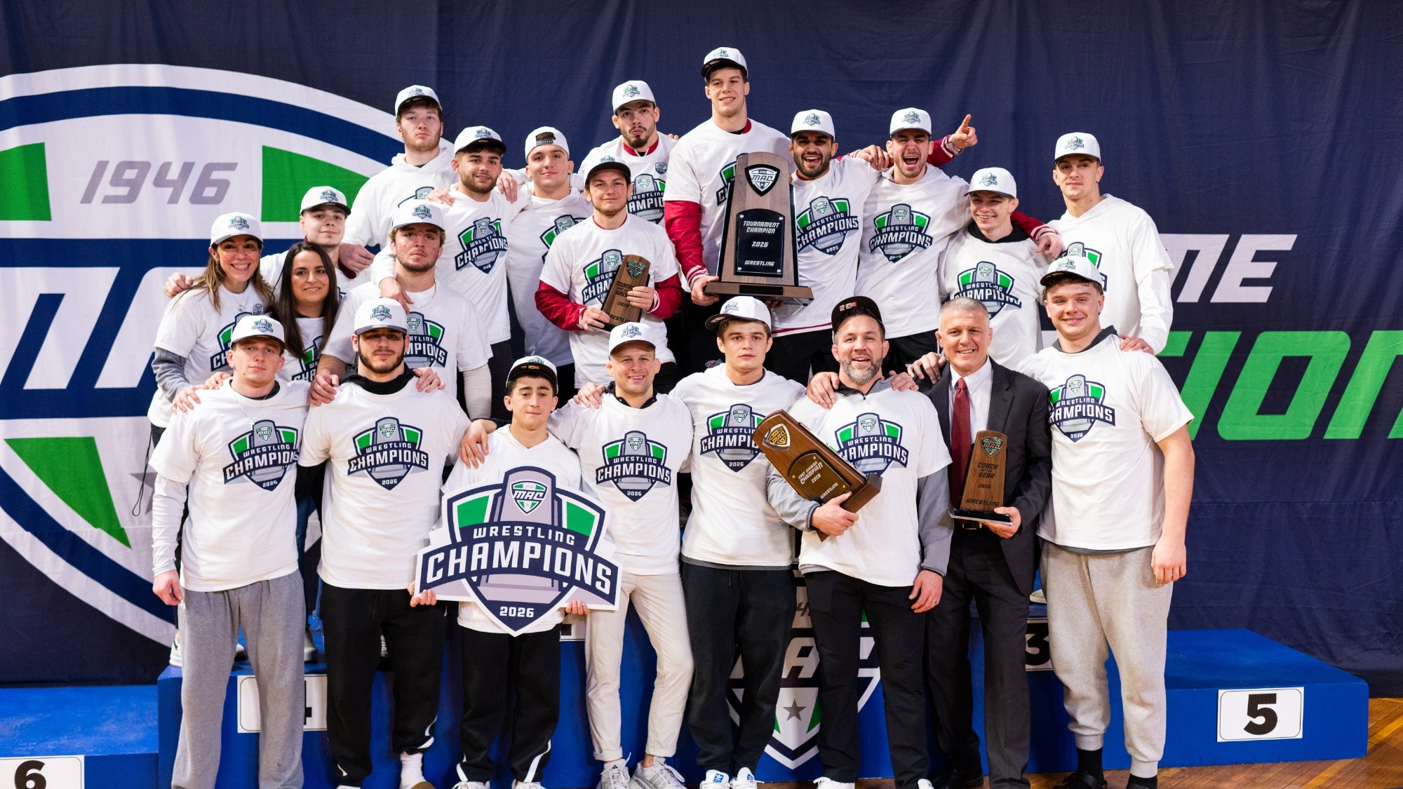 Wrestling MAC Tournament Champs Team Photo