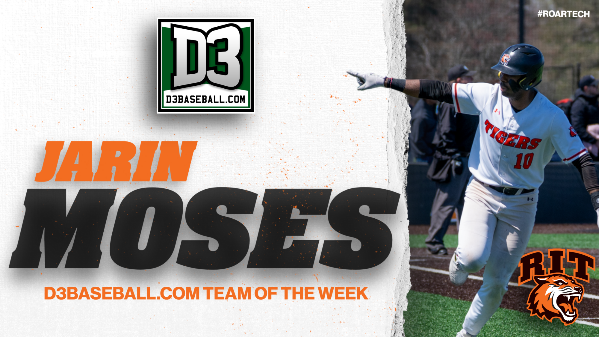Jarin Moses has been named to the D3Baseball.com Team of the Week 