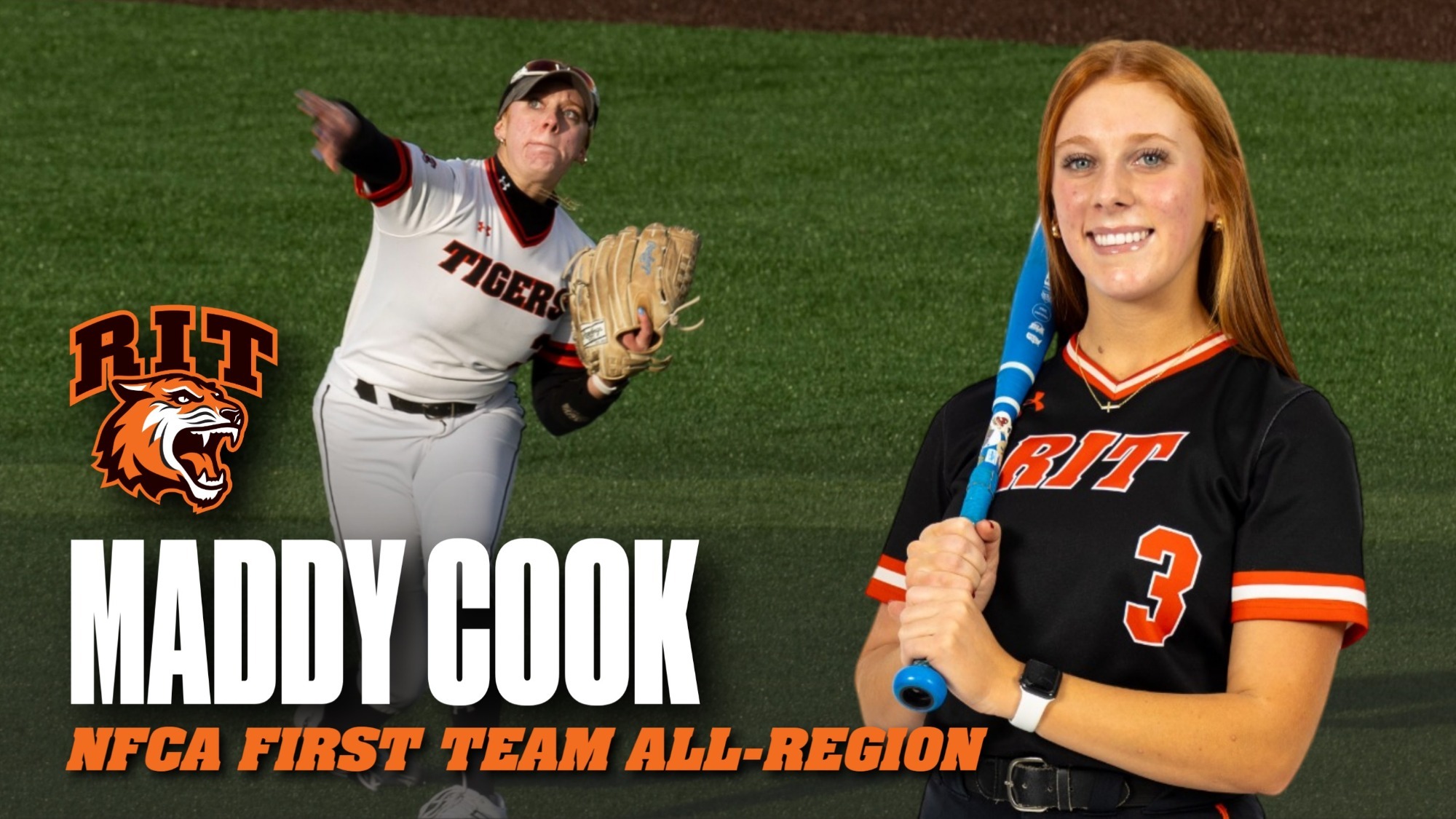 an all-region softball graphic of Maddy Cook