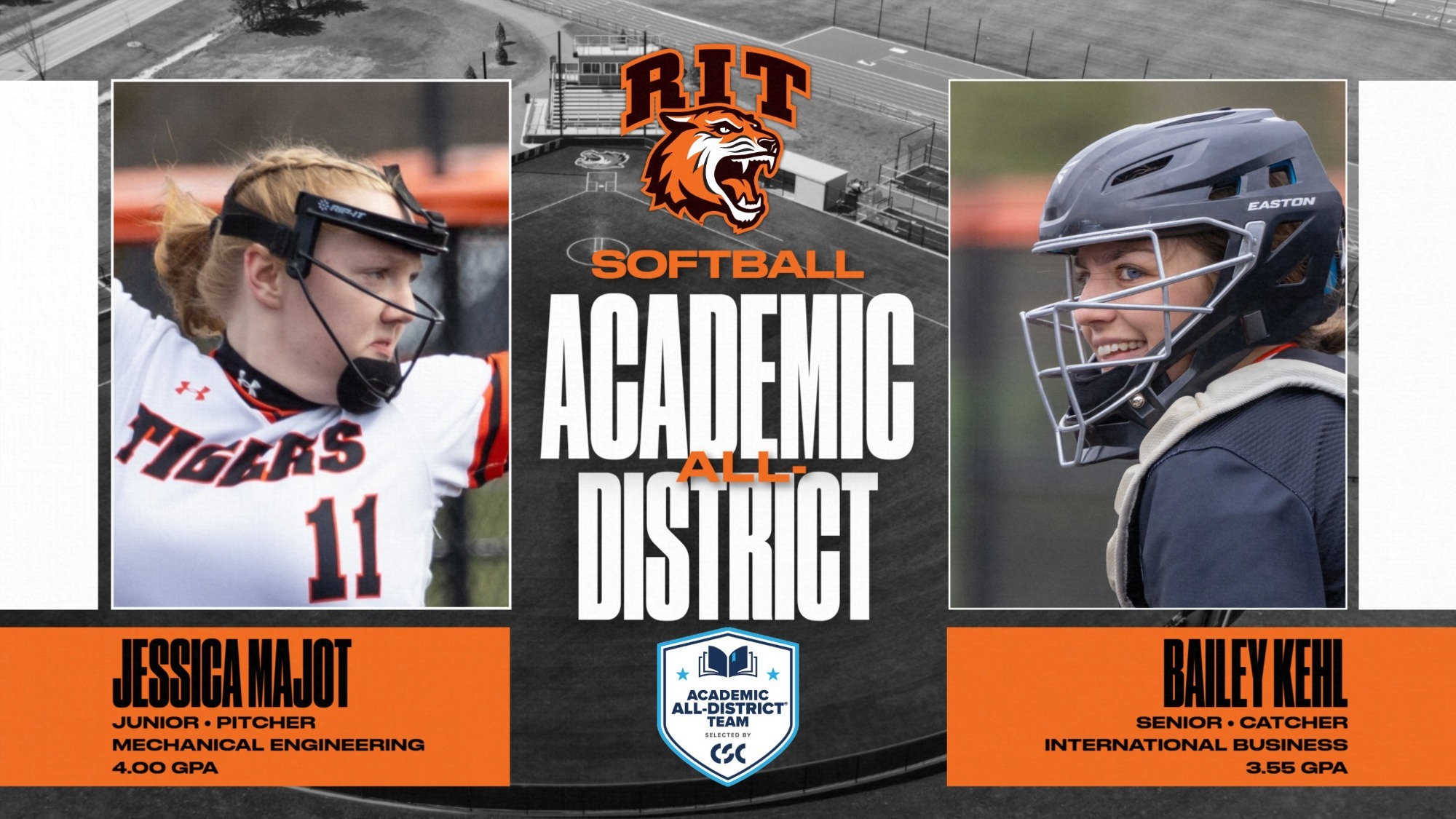 a softball academic all-district graphic