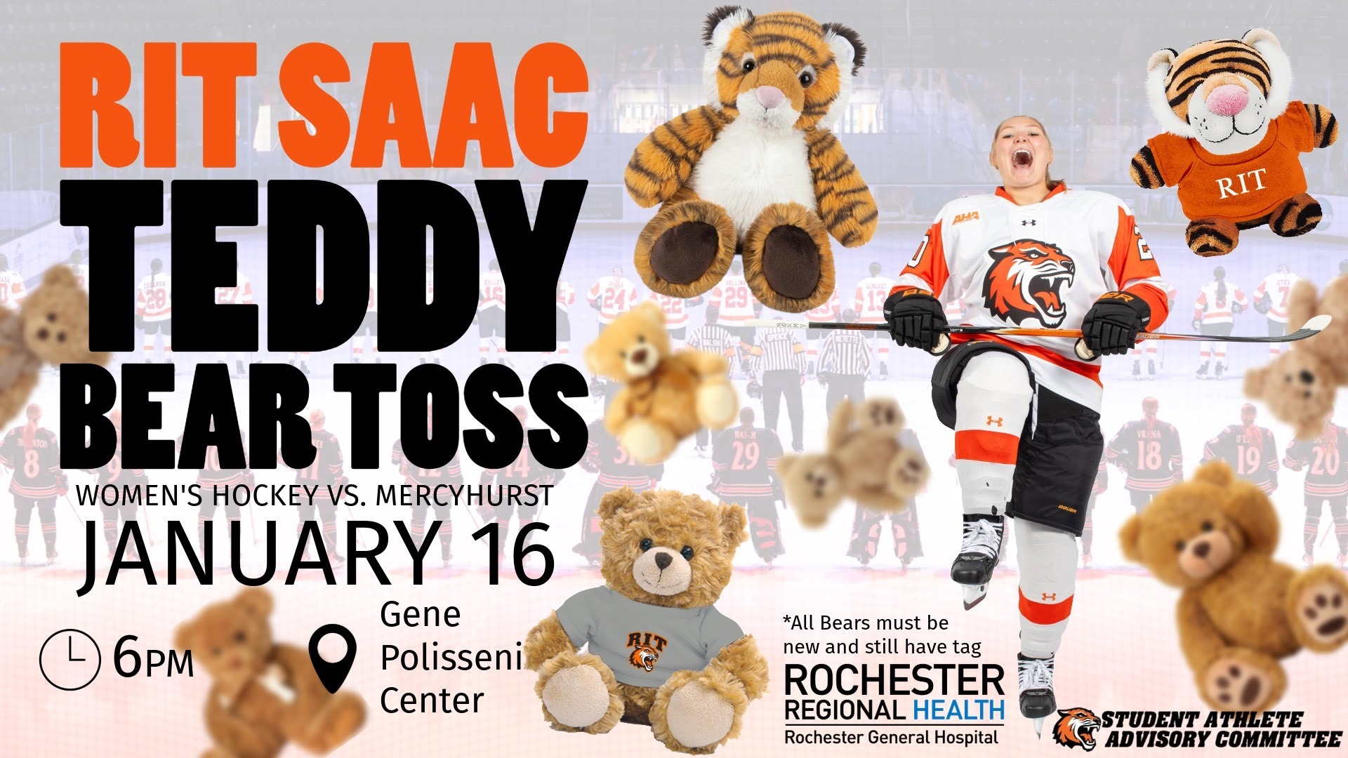 A graphic promoting the Teddy Bear Toss
