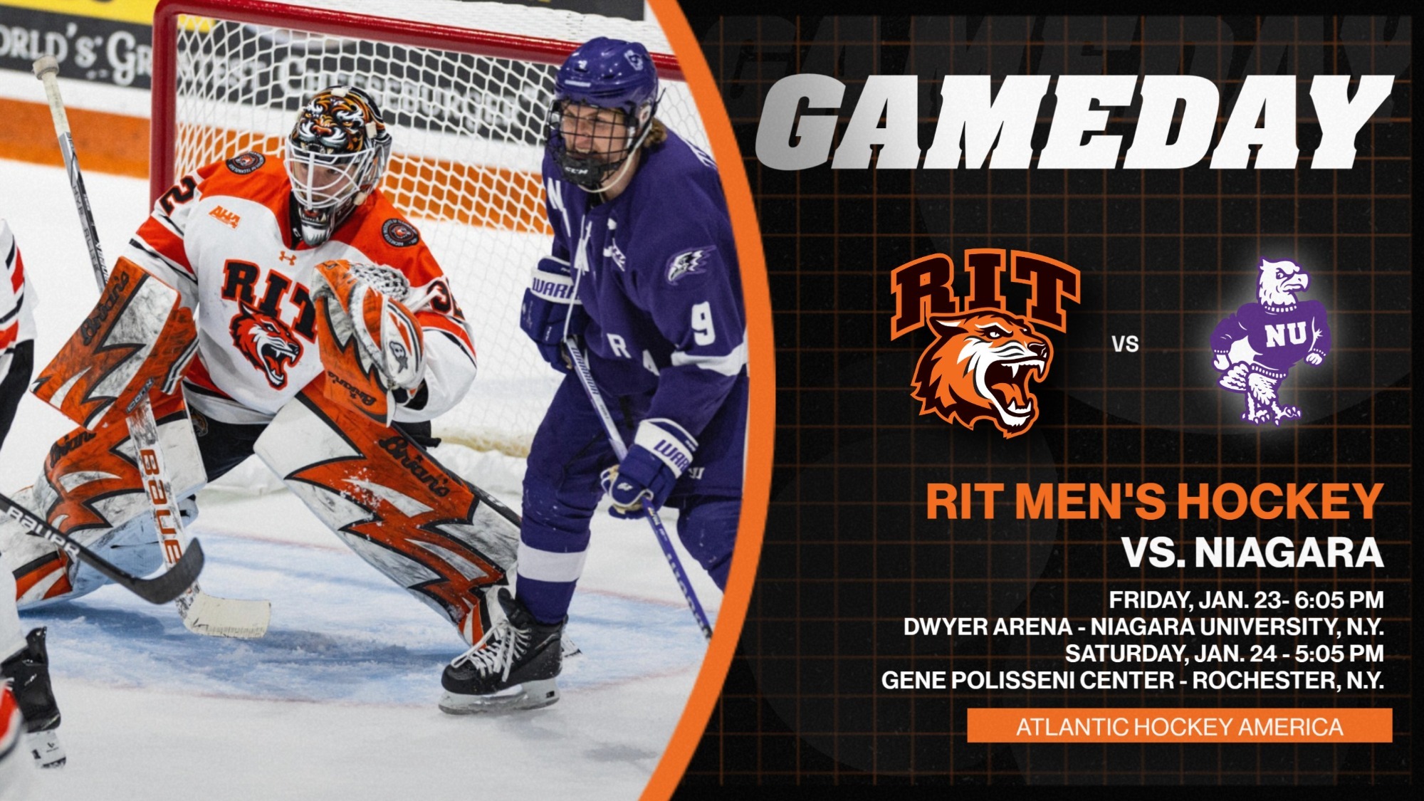 a men's hockey game day graphic versus niagara