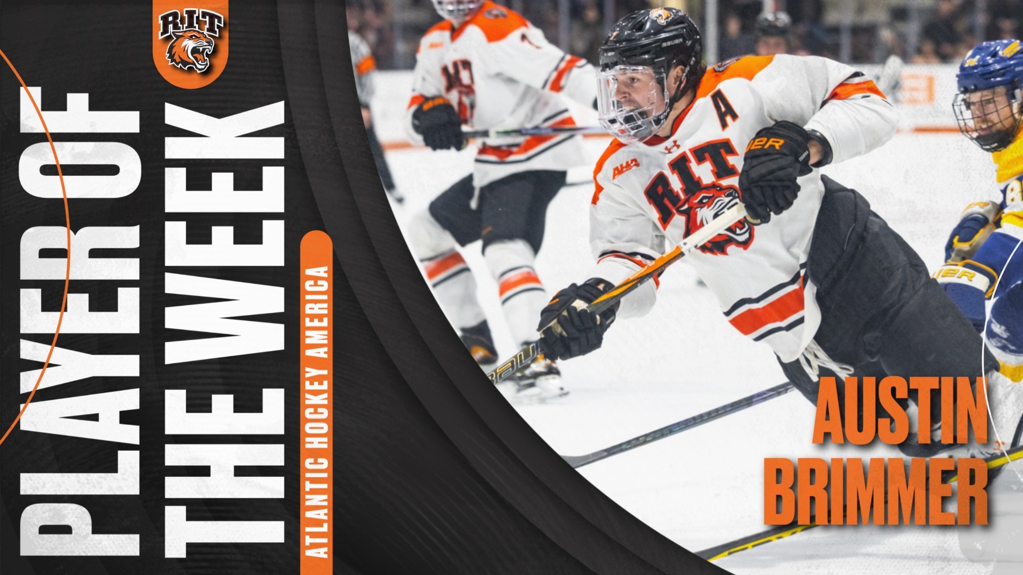 a men's hockey player of the week graphic