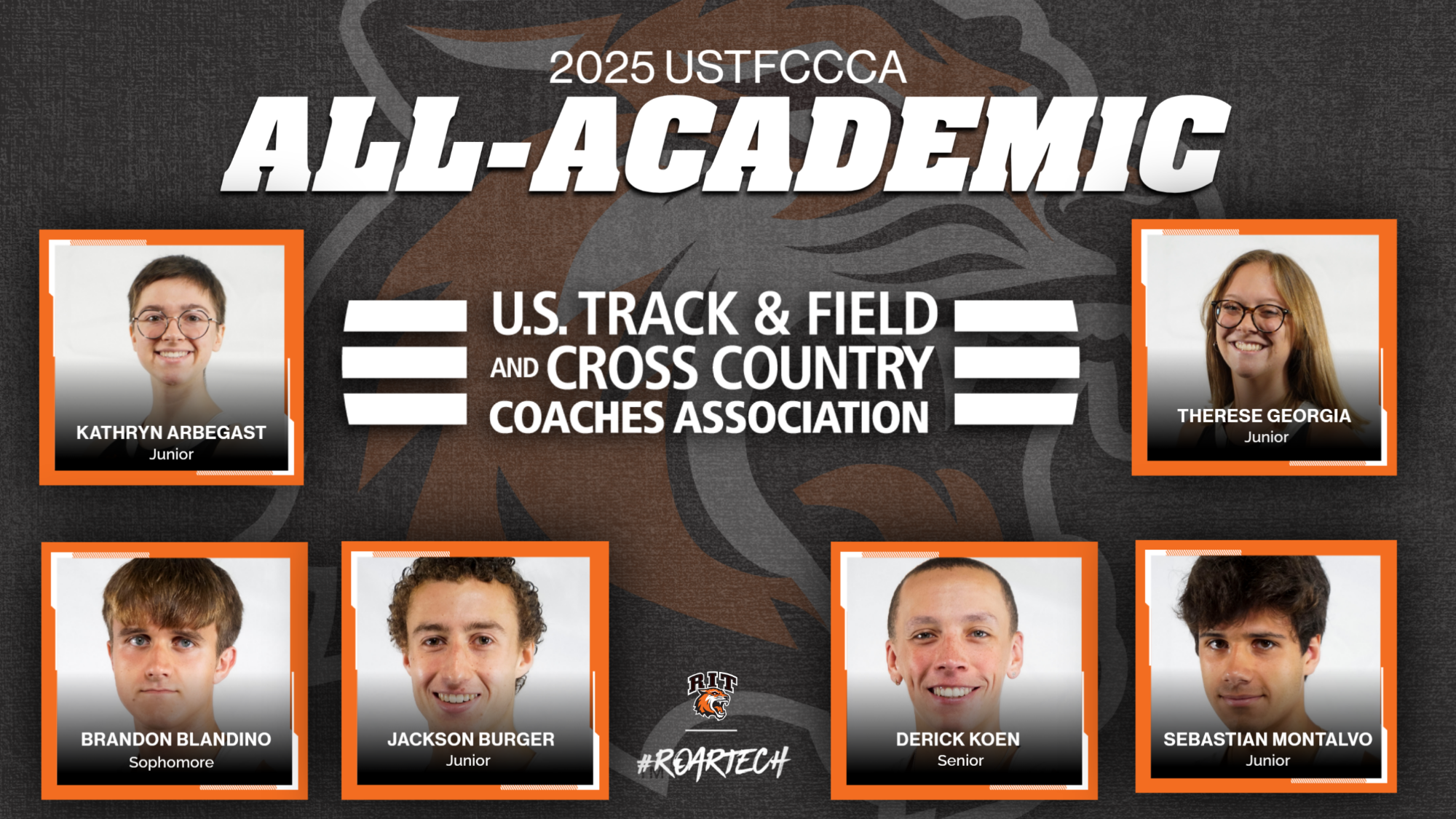 Six Rochester Institute of Technology cross country runners are named 2025 USTFCCCA All-Academic Athletes