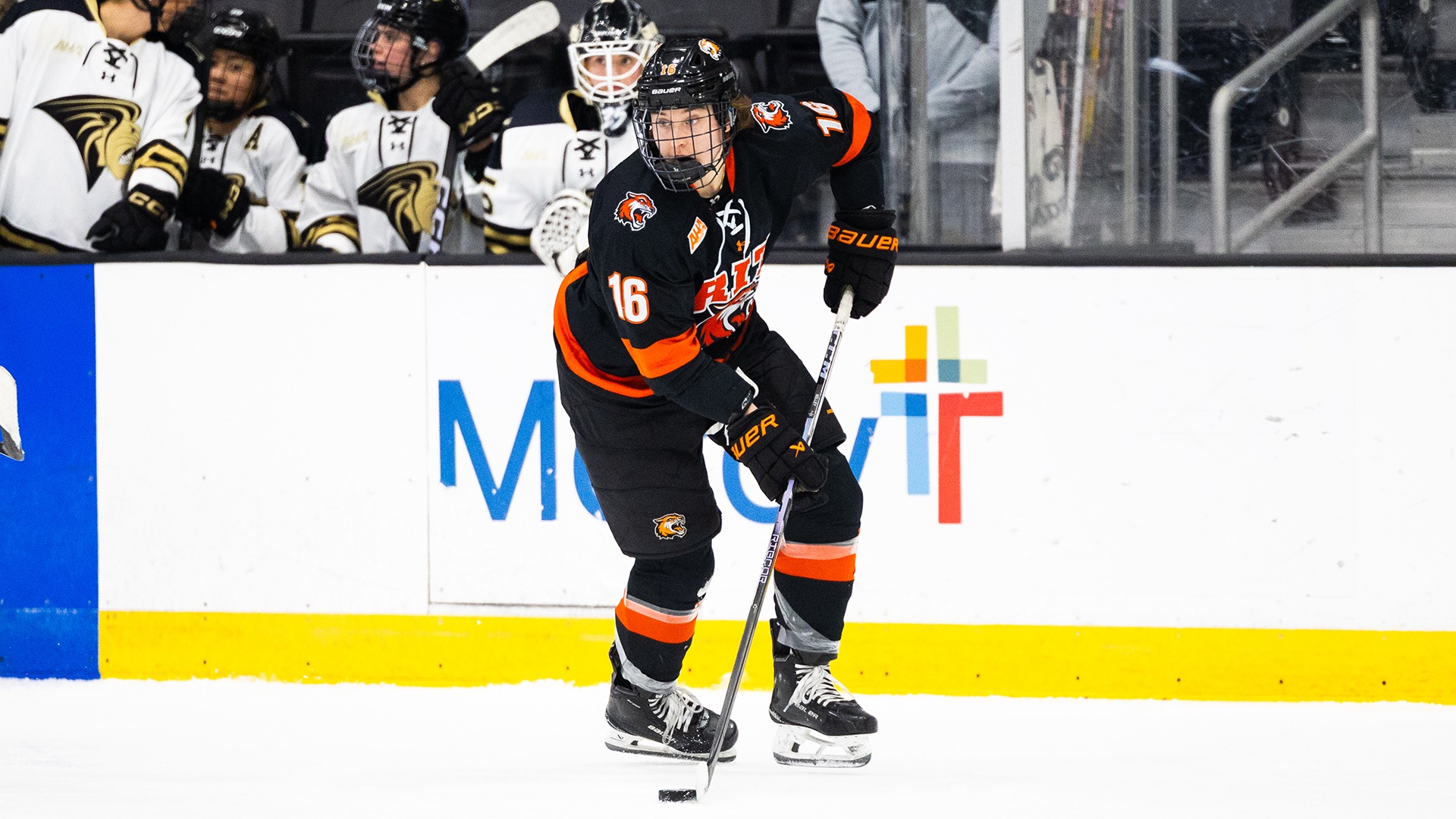 An action photo of Brac Kelley during Friday's game at Lindenwood