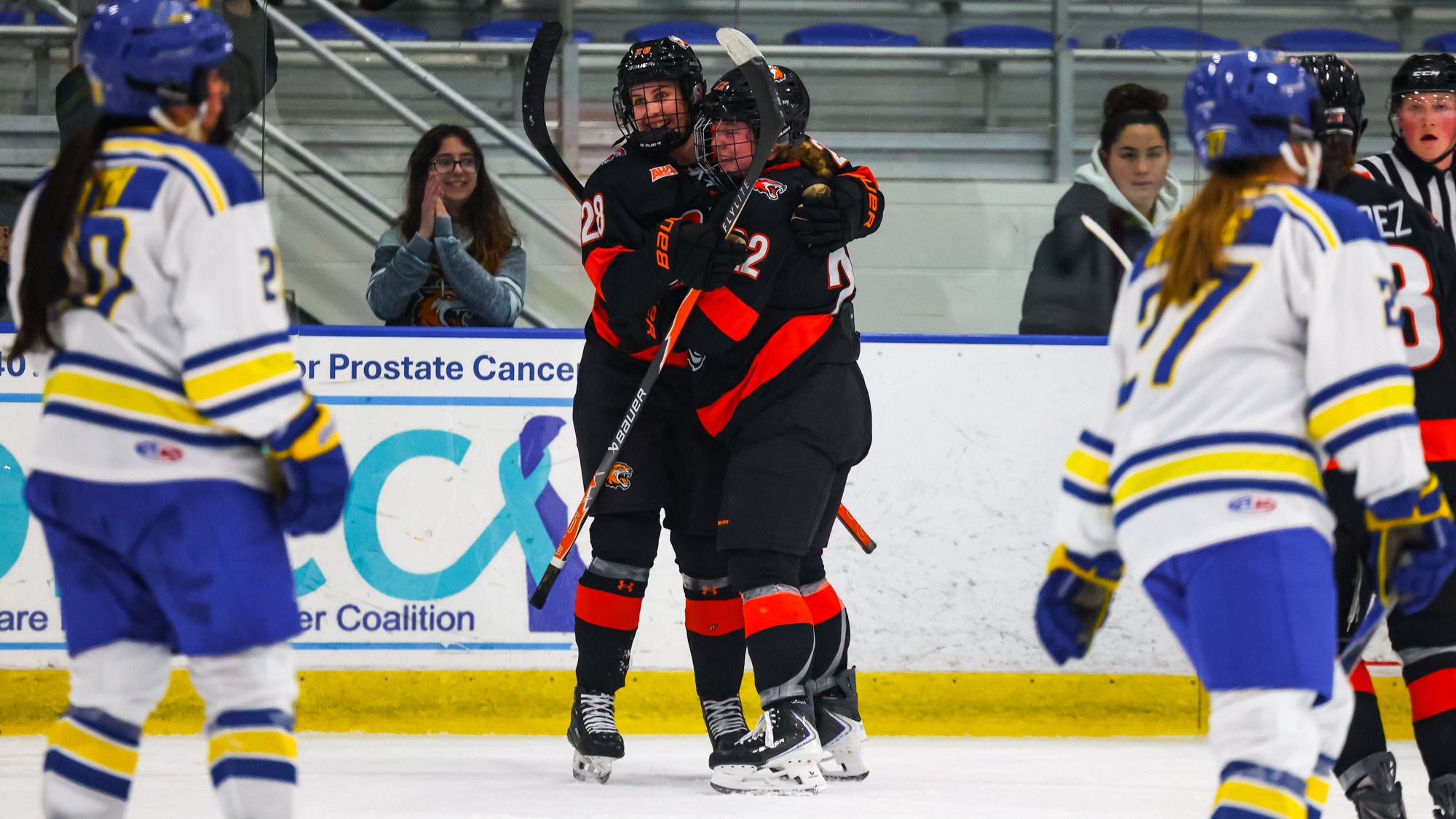 RIT's Tilli Keranen, #28, in game vs Delaware on Thursday, Jan. 8, 2026, at Fred Rust Arena. RIT Women's Hockey game vs. University of Delaware. (Mikaela Engstrom/RIT Sports Network).