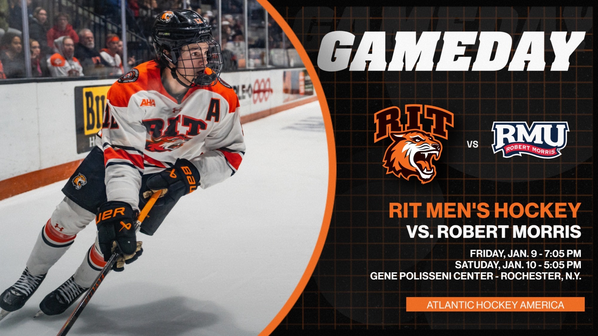 a men's hockey game day graphic