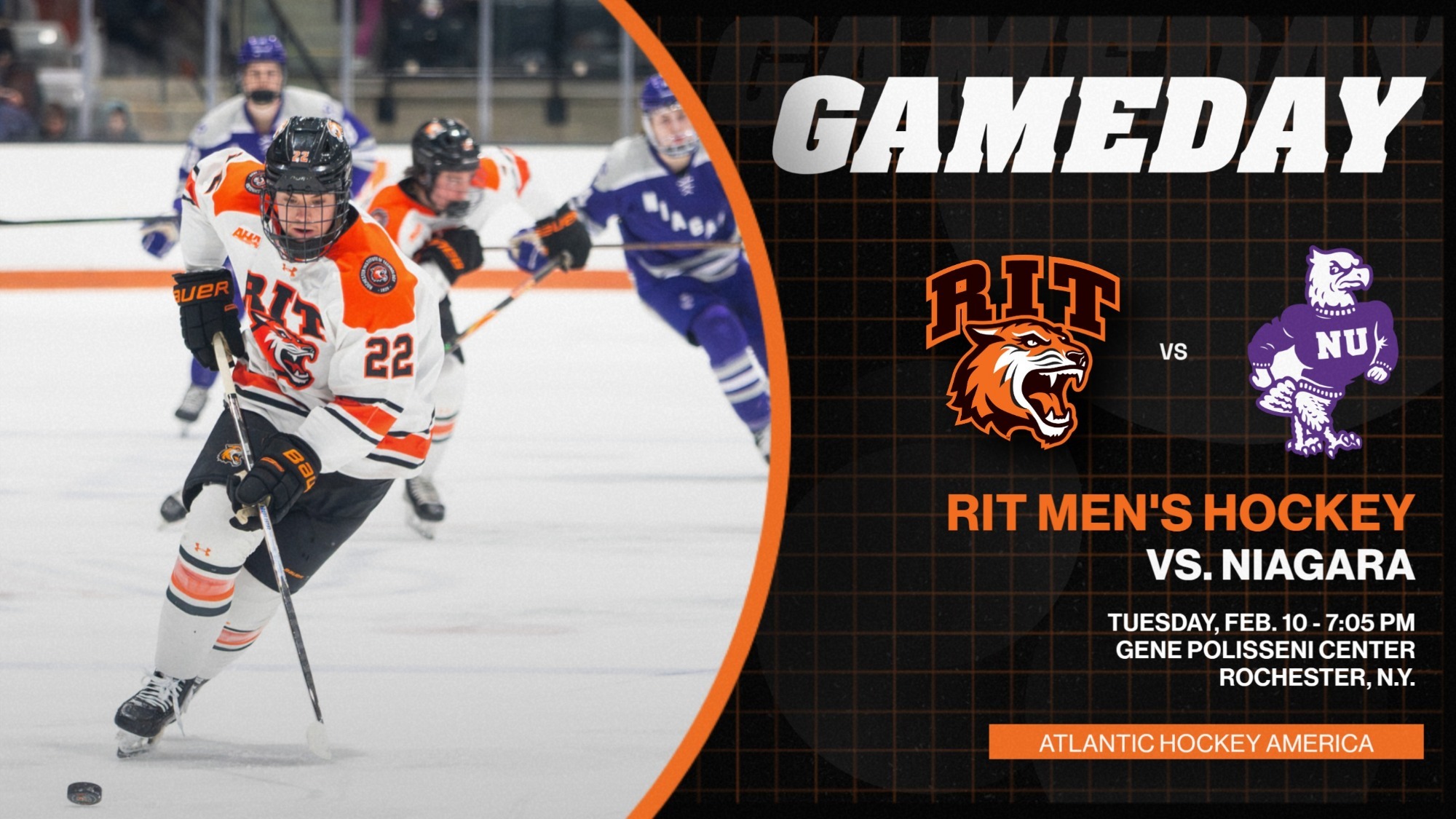 men's hockey game day graphic versus Niagara